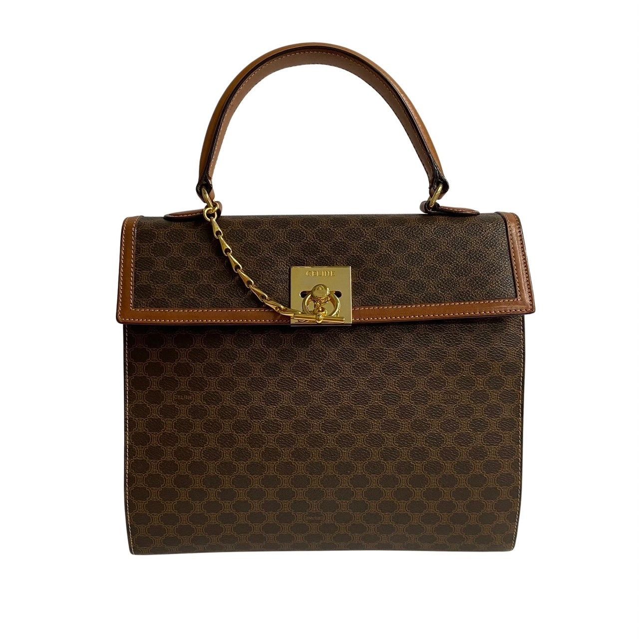 image of Celine Macadam Kelly Bag in Brown, Women's