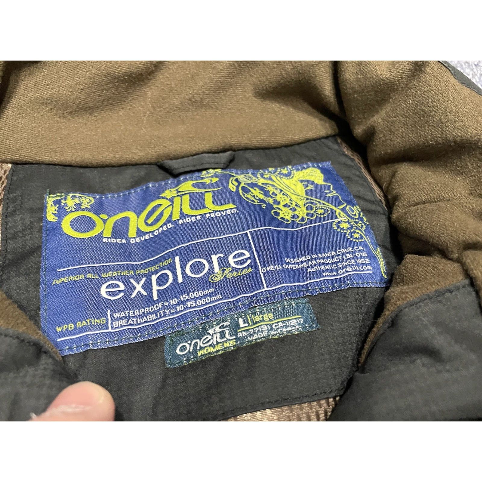 O'Neill O’NEILL Jacket / L / Women’s / Black / Explore Series / Basic Jacket / Zip / Polyester / Mid-Length / Regular Size L / US 10 / IT 46 - 3 Thumbnail