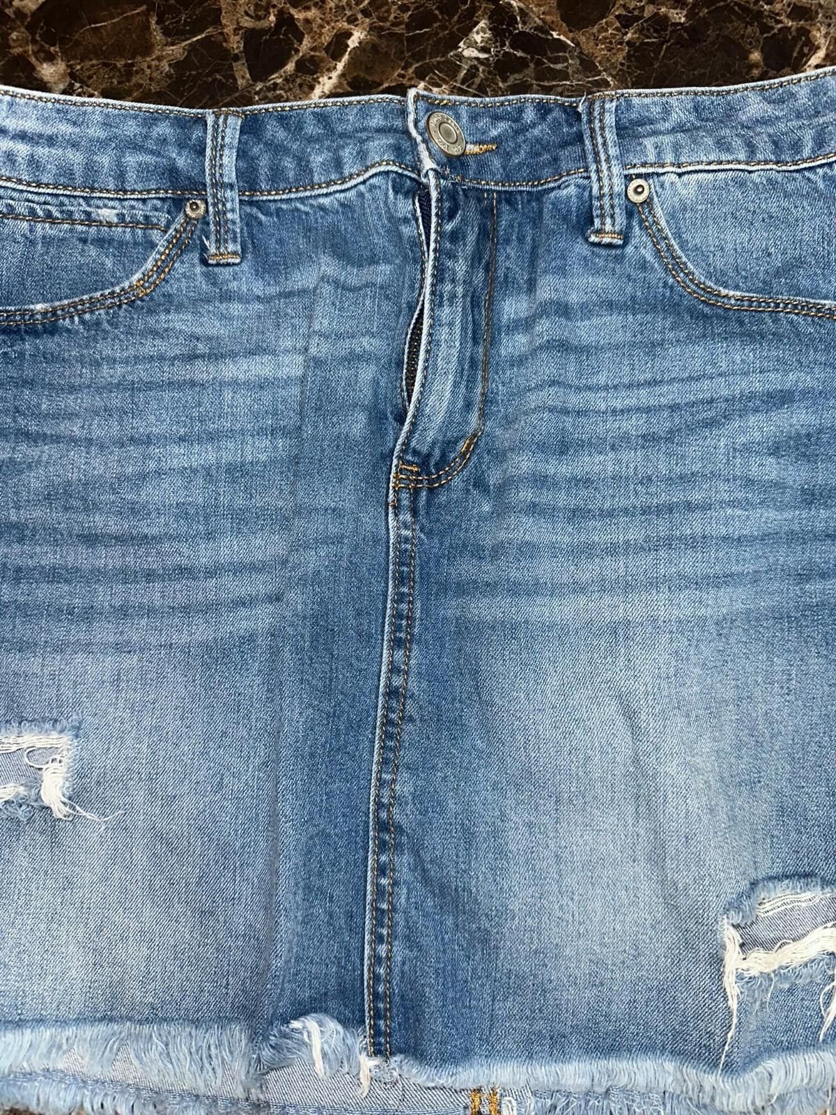 Steve Madden Vintage MUDD Jean Skirt – Size 11 Y2K Grunge Distressed Mini Size M / US 6-8 / IT 42-44 - 2 Thumbnail