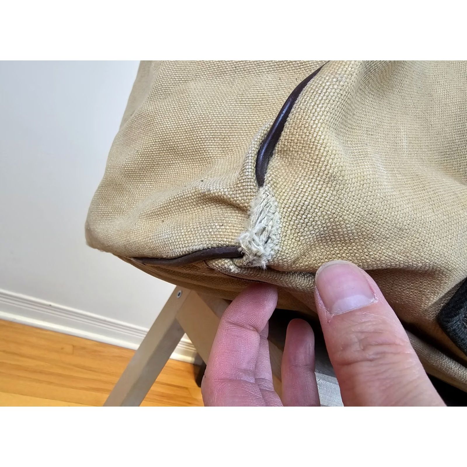 Vintage VINTAGE UNBRANDED CANVAS DUFFLE BAG SZ 24 INCH X 13 INCH X 12 INCH Duffle Men Brown Bag Size ONE SIZE - 4 Thumbnail