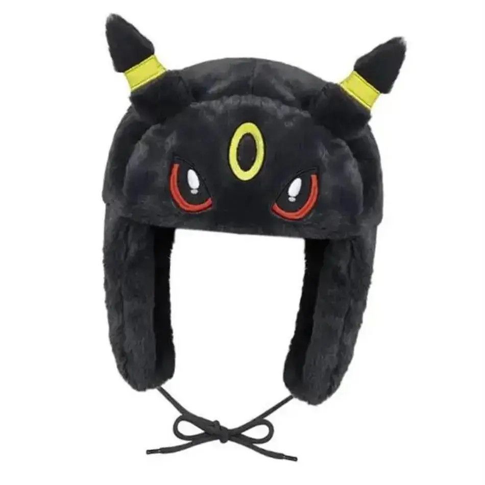 Japanese Brand Y2K Cartoon Anime Black Umbreon Ushanka Warm Hat Size ONE SIZE - 1 Thumbnail