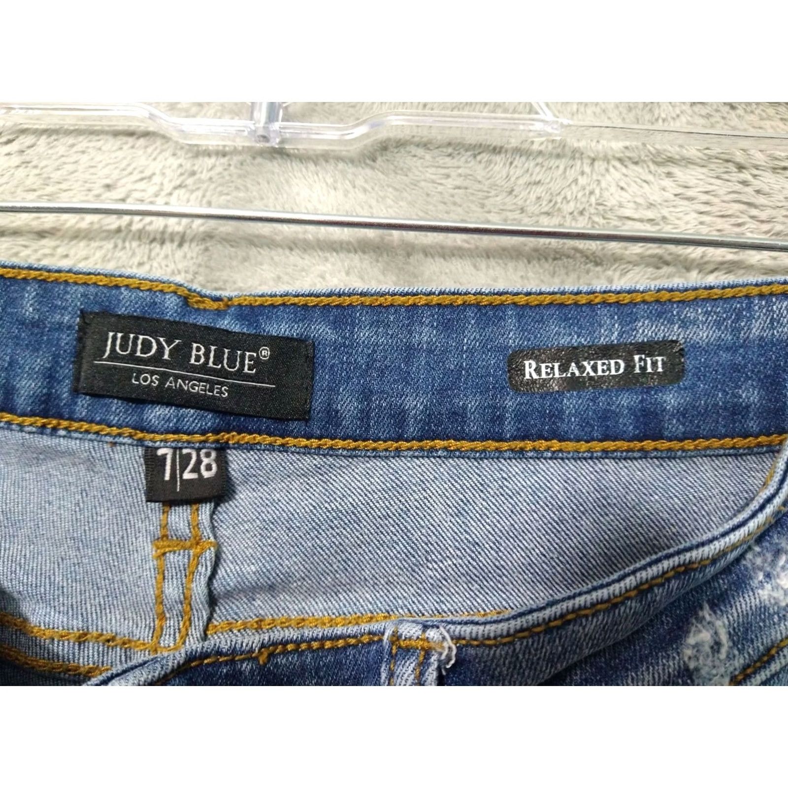 Denime Judy Blue Jeans Womens 7/28 Denim Relaxed Fit Distressed Stretch Mid Rise Jeans Size 28" / US 6 / IT 42 - 7 Thumbnail