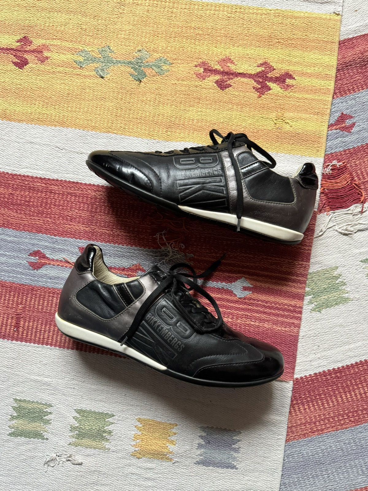 Dirk Bikkembergs Vintage 00’s Dirk Bikkembergs y2k Black Leather Low Sneakers Size US 9 / IT 39 - 2 Thumbnail
