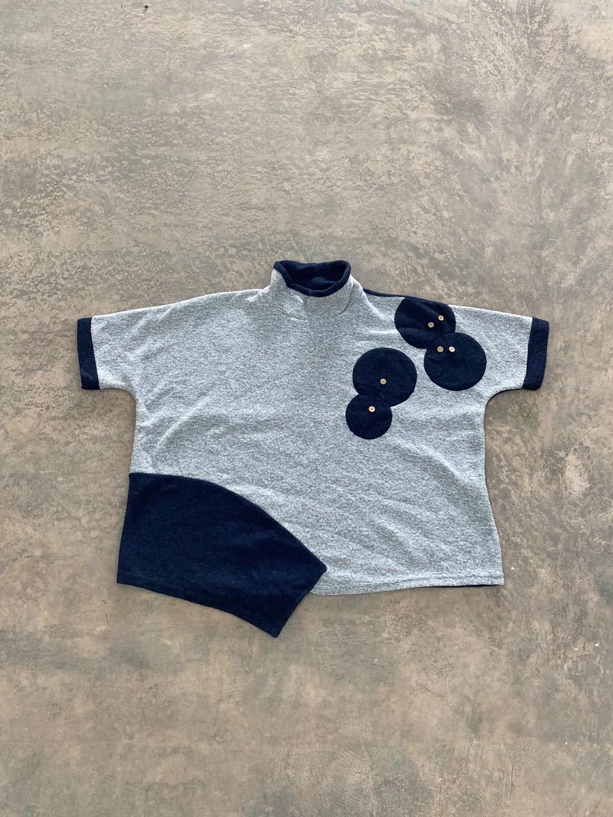 Japanese Brand KAPITAL STYLE PATCHWORK MOCKNECK CROP SWEATER BY AGRIGENTO Size US M / EU 48-50 / 2 - 1 Thumbnail