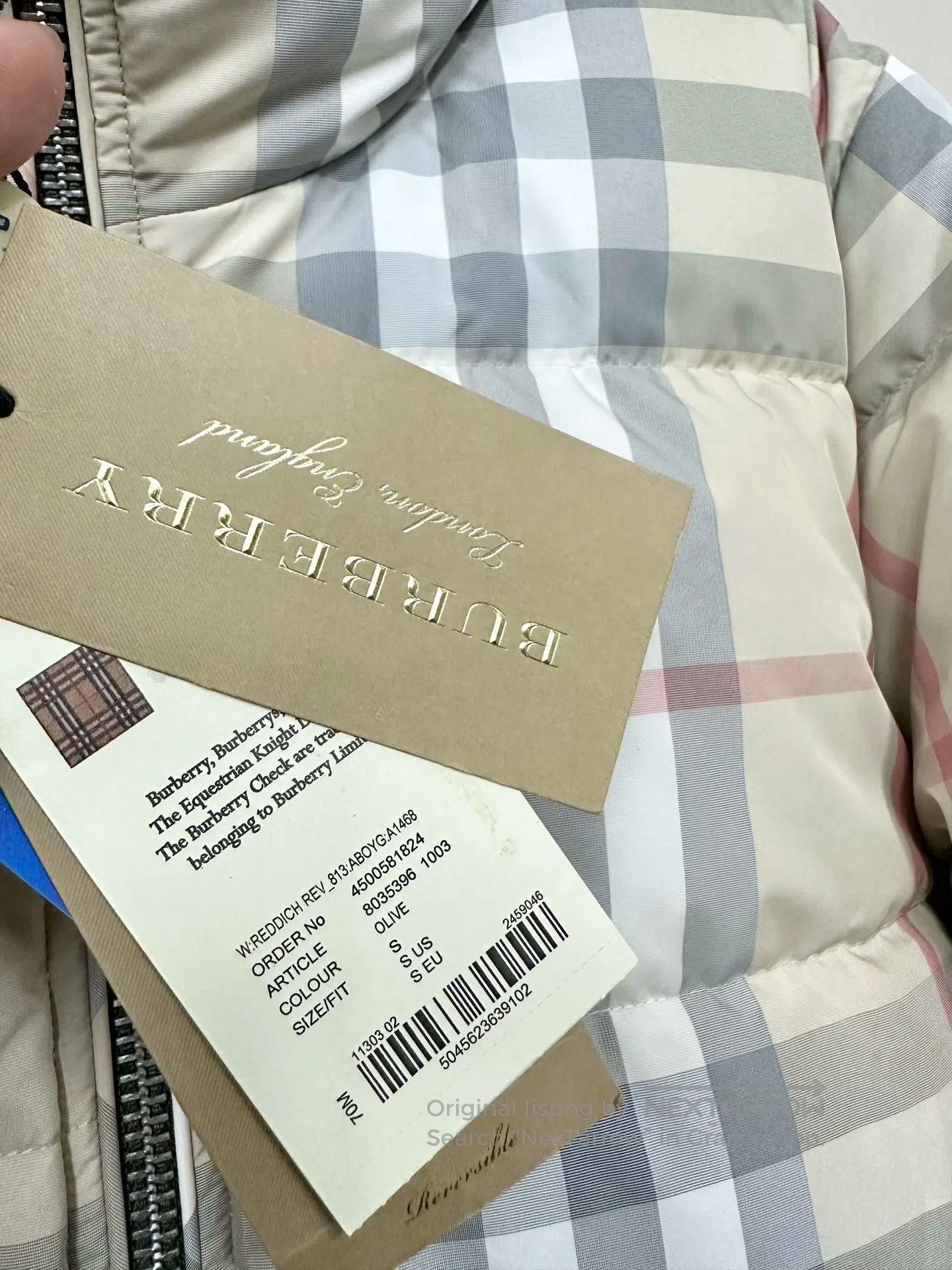 Burberry Burberry Classic Plaid Two-Sided Zippered Down Jacket| Size S / US 4 / IT 40 - 7 Thumbnail