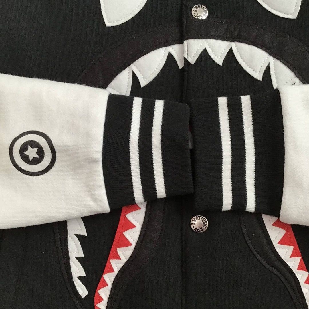 Bape BAPE SHARK SWEAT VARSITY JACKET a bathing ape Size US S / EU 44-46 / 1 - 7 Thumbnail