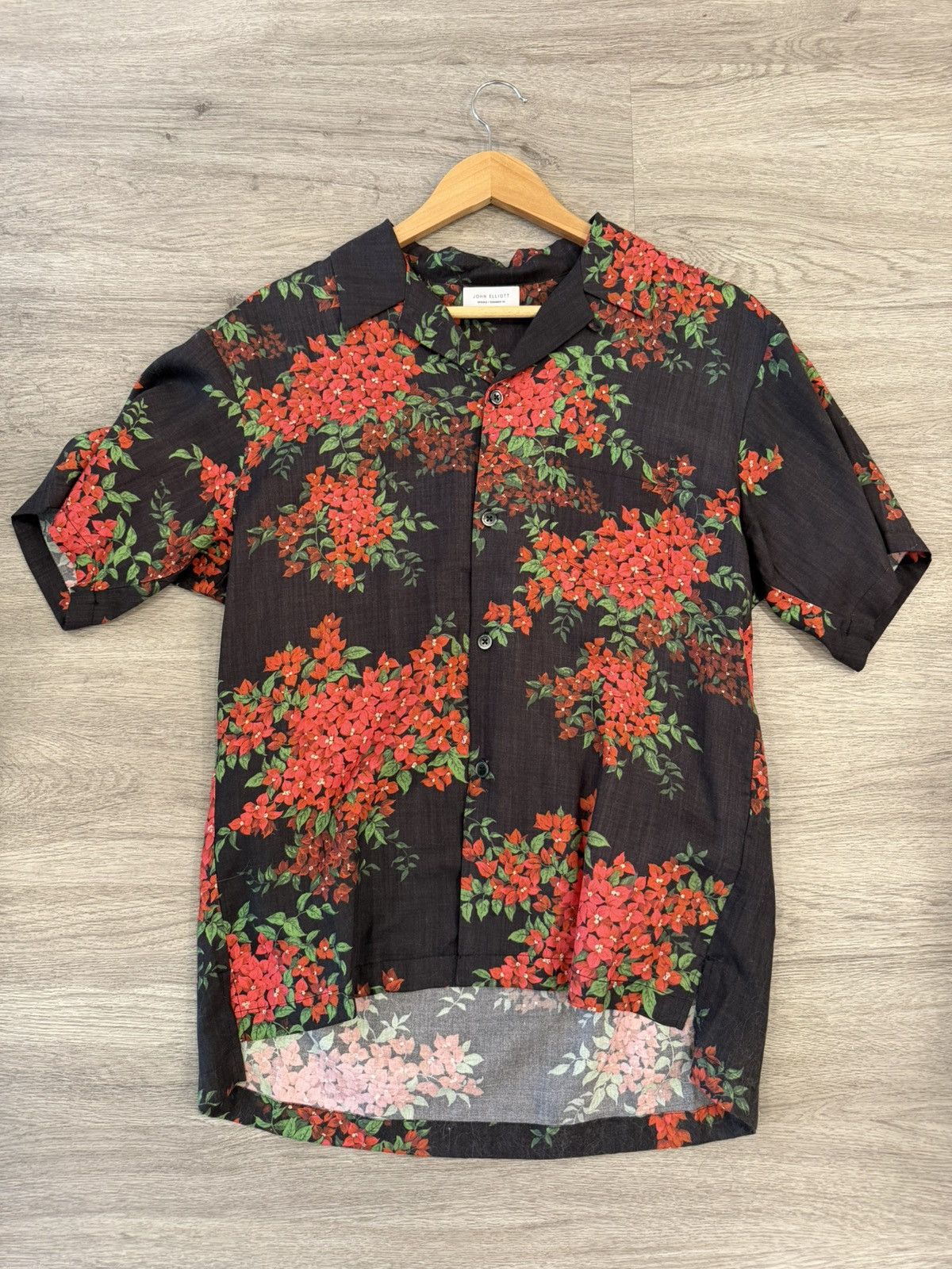 John Elliott John Elliott Black Bougainvillea Bowling Shirt Medium Size US M / EU 48-50 / 2 - 1 Thumbnail