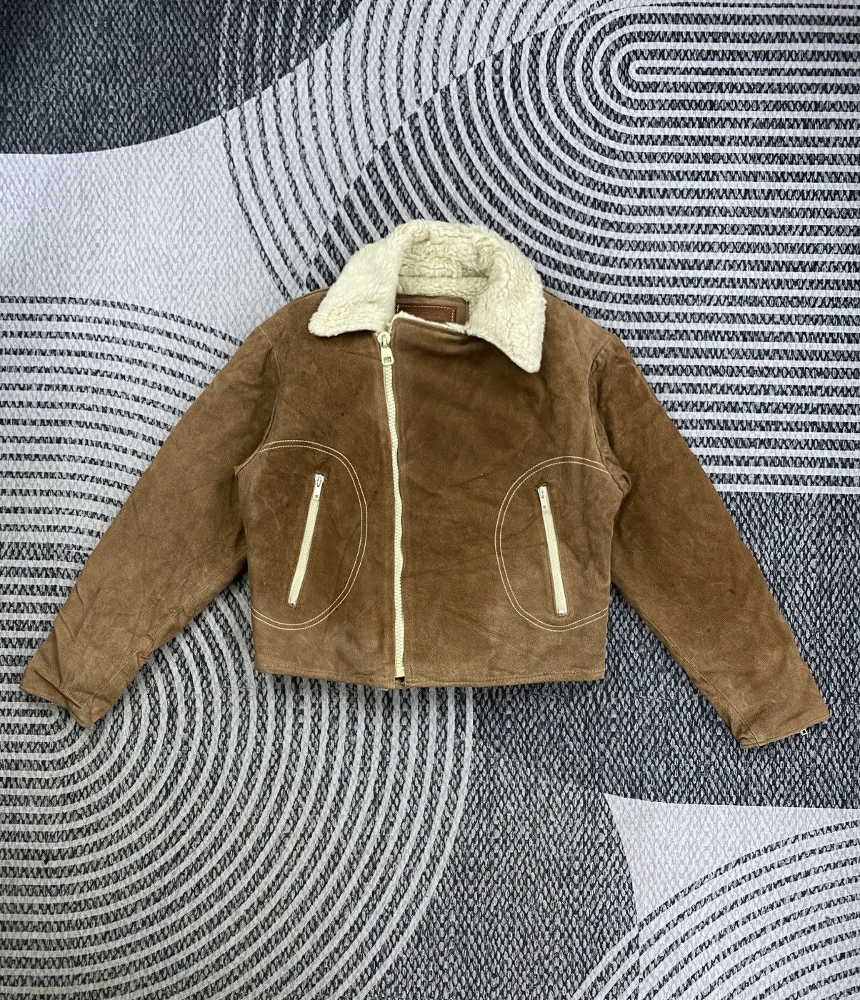 Japanese Brand Vintage Dep’t Double Collar Sherpa Brown Cropped Jacket Size US M / EU 48-50 / 2 - 3 Thumbnail