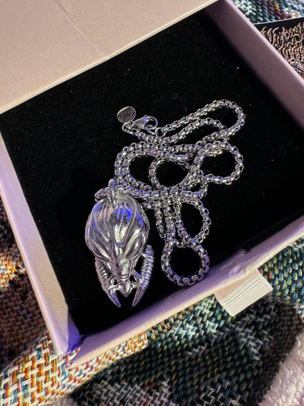 Copes copes Greytech Alien predator Necklace silver chain Size ONE SIZE - 6 Thumbnail