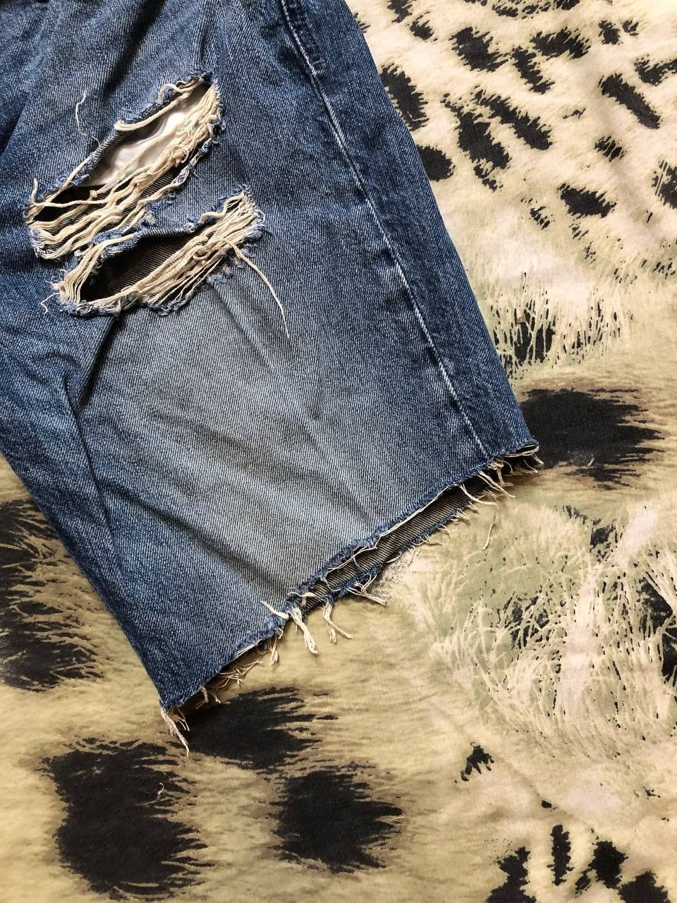 Diesel Jean Shorts Denim Distressed Hip Hop Grunge Jorts Y2K Size 29" - 9 Thumbnail