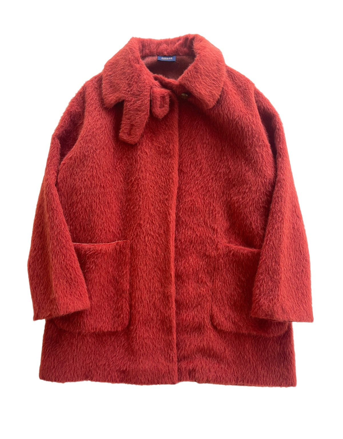 Japanese Brand Massimo Monteforte Fuzzy Mohair Button Less Coat Size M / US 6-8 / IT 42-44 - 2 Thumbnail