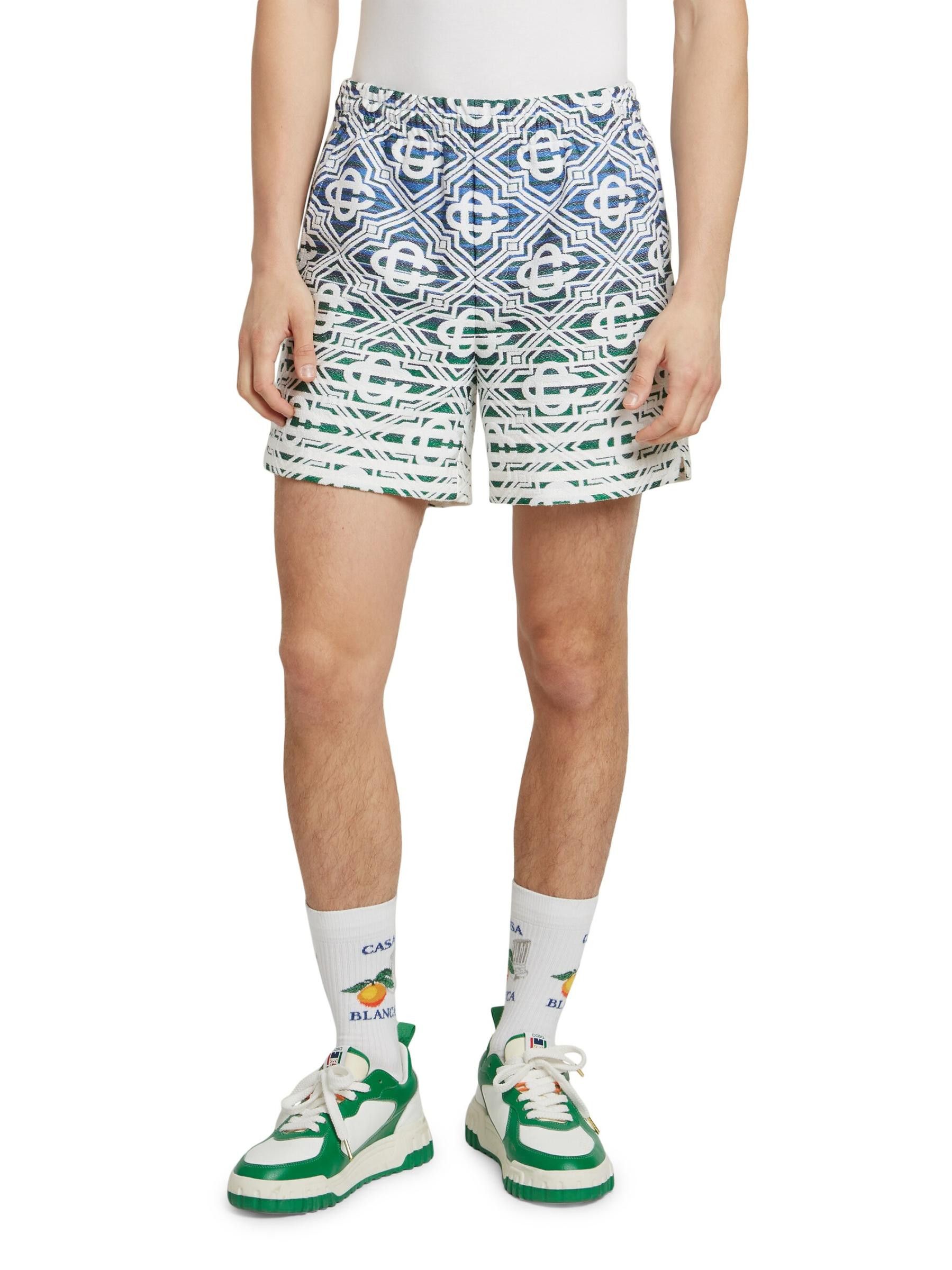 Casablanca os11x0725 Monogrammed Cotton-Blend Shorts in Multicolor Size US 32 / EU 48 - 2 Thumbnail
