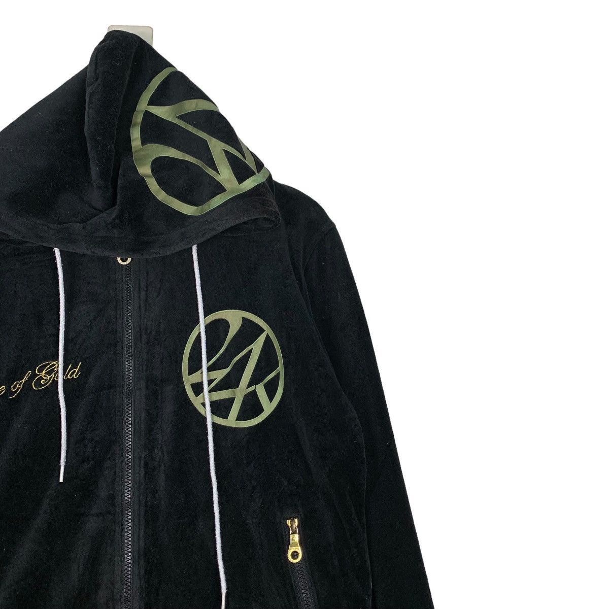 Japanese Brand 24 KARATS Tribe of Gold Velvet Zipper Hoodies #0802-C36 Size US M / EU 48-50 / 2 - 7 Thumbnail