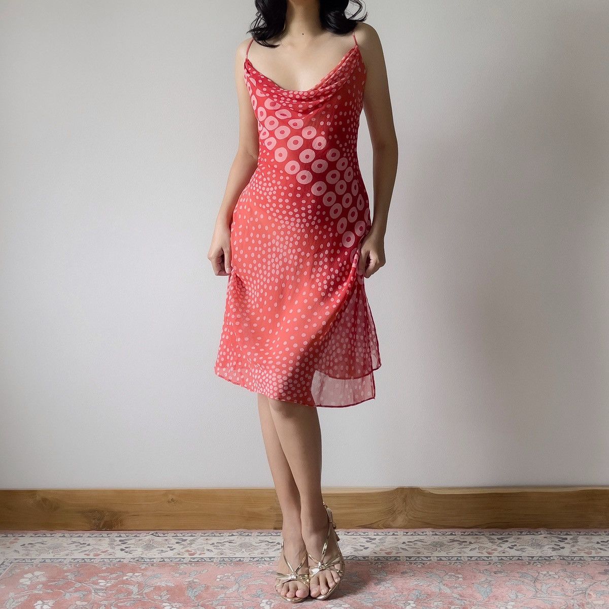 Victoria's Secret Victoria’s Secret Silk Red & Pink Slip Dress (M–L) Size L / US 10 / IT 46 - 4 Thumbnail