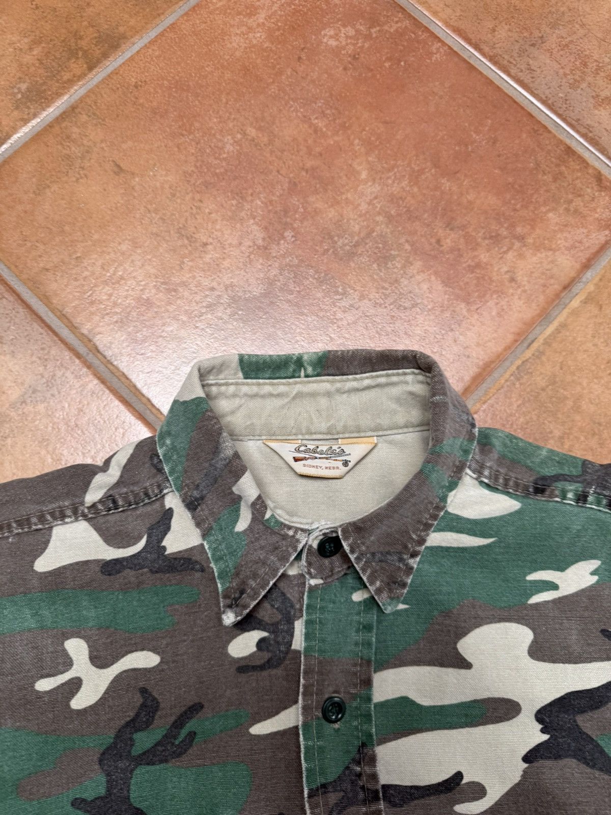 Cabelas Vintage Faded Camo Button Up Size US M / EU 48-50 / 2 - 7 Thumbnail