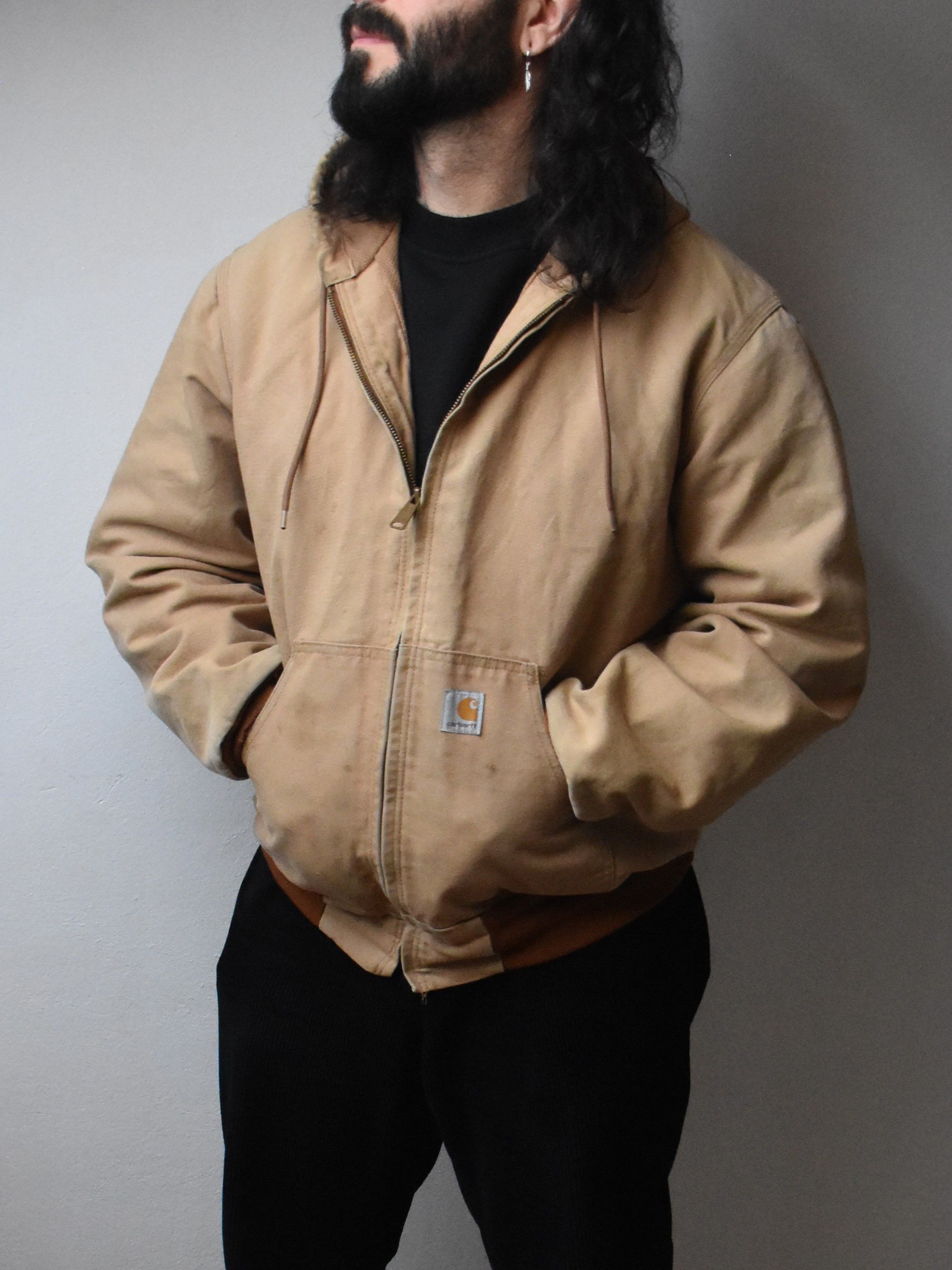 image of 90's Vintage Carhartt Jacket Work Streetwear in Brown, Men's (Size Large)