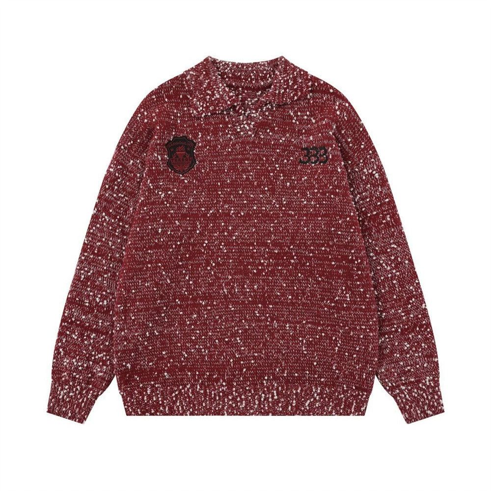 Vintage Men's high street wool ball jacquard lapel sweater Size US M / EU 48-50 / 2 - 1 Thumbnail