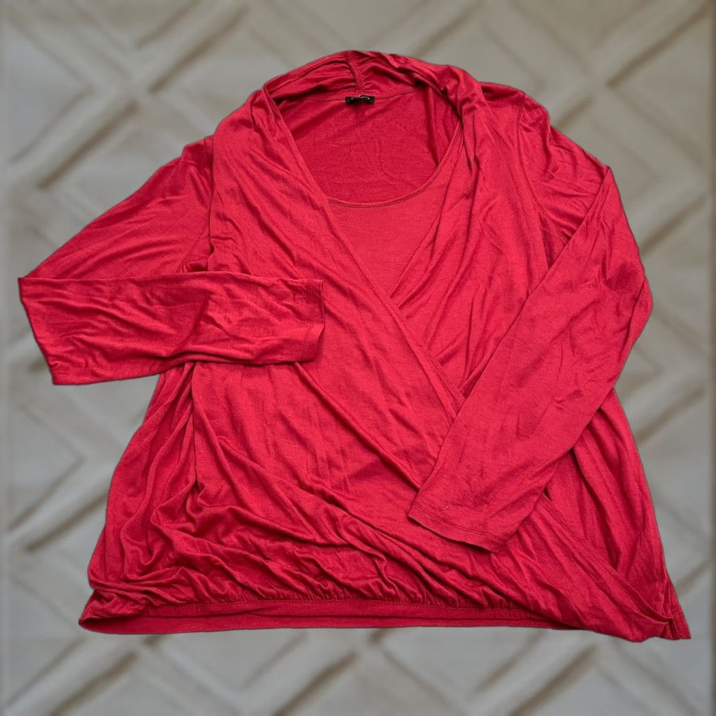 Talbots Talbots Red Long Sleeve Tunic Blouse Womens XL Rayon Blend Casual Size XL / US 12-14 / IT 48-50 - 1 Thumbnail