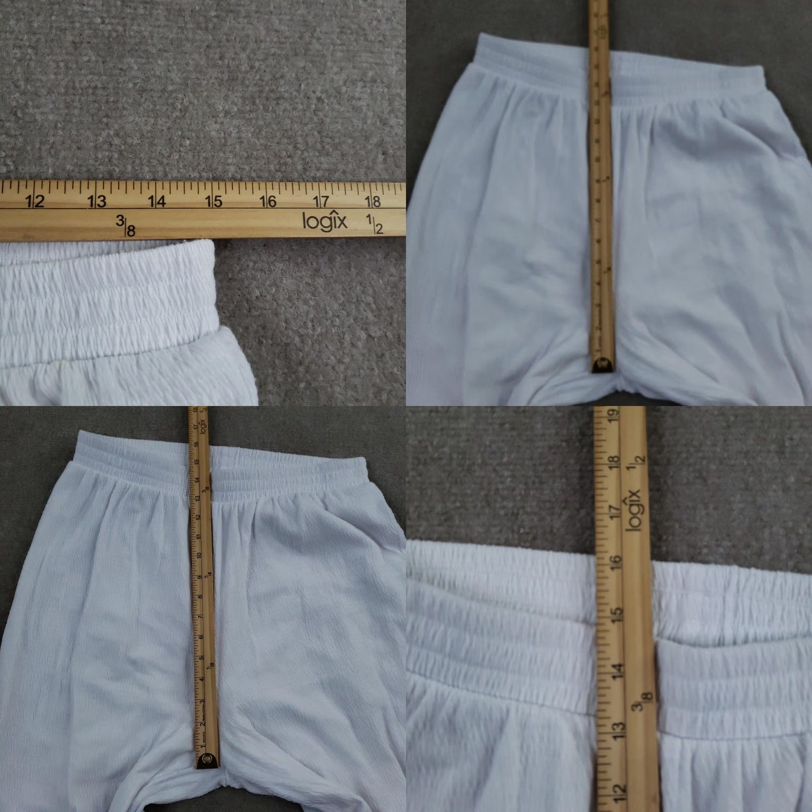 Vintage Michele B Pants Womens Large White Wide-Leg Lined Pull On Casual Cropped Size 36" / US 14 / IT 50 - 8 Thumbnail