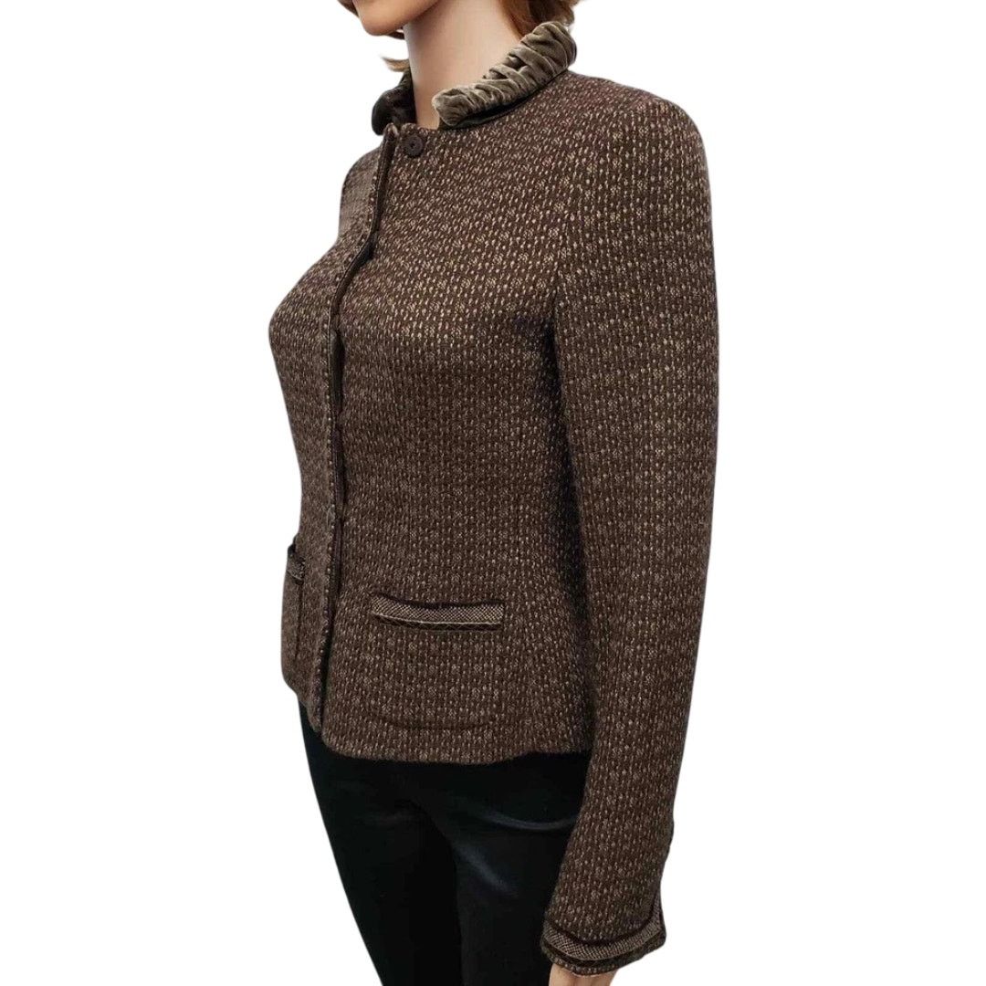 Elie Tahari Elie Tahari Tweed Blazer Jacket Velvet Trim Reversible XS/S Size XS / US 0-2 / IT 36-38 - 6 Thumbnail