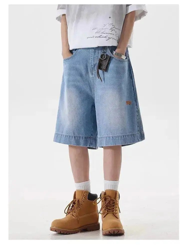 Japanese Brand Retro side striped wide leg denim shorts Size US 30 / EU 46 - 3 Thumbnail