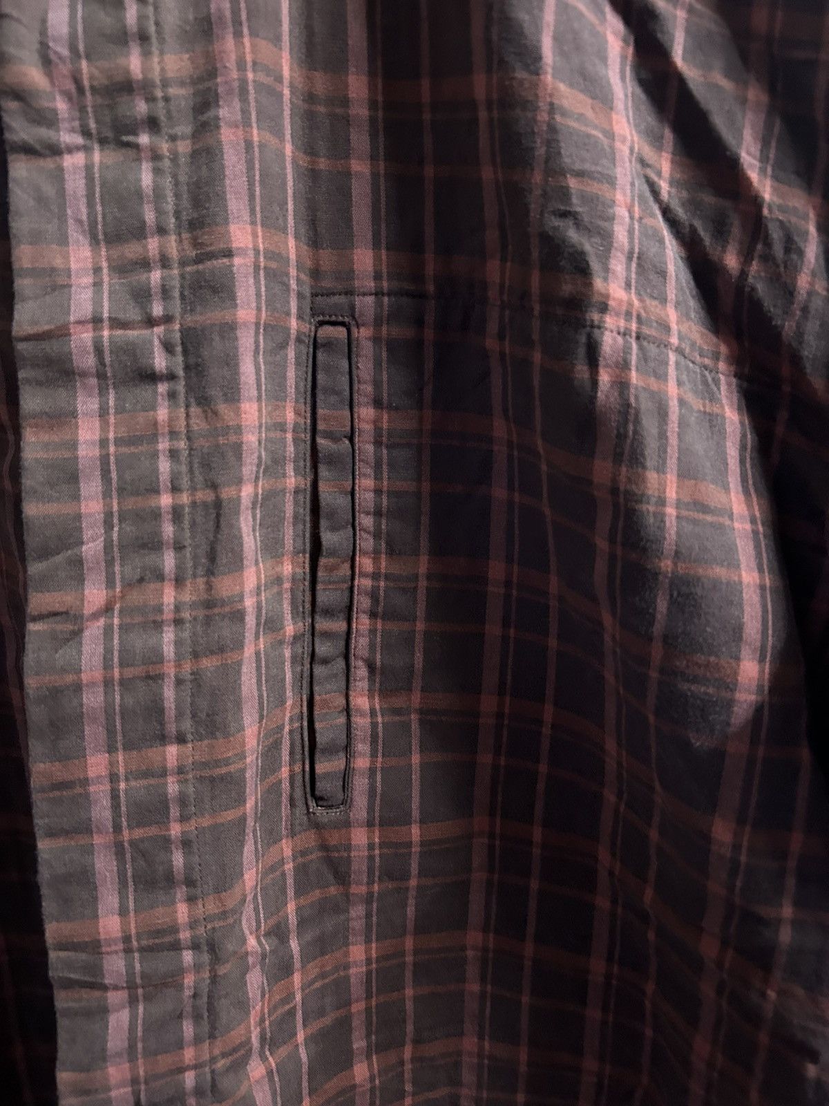 Issey Miyake 80s Archive IS Im Product Vertical Welt Pocket Plaid Shirt Size US M / EU 48-50 / 2 - 9 Thumbnail