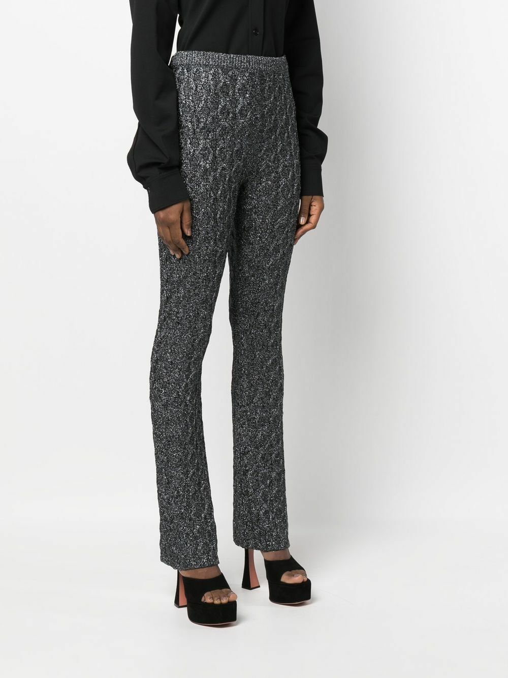 Gucci o1s1wg111025 Knitted Slim-Fit Trousers in Black Size 28" / US 6 / IT 42 - 3 Thumbnail