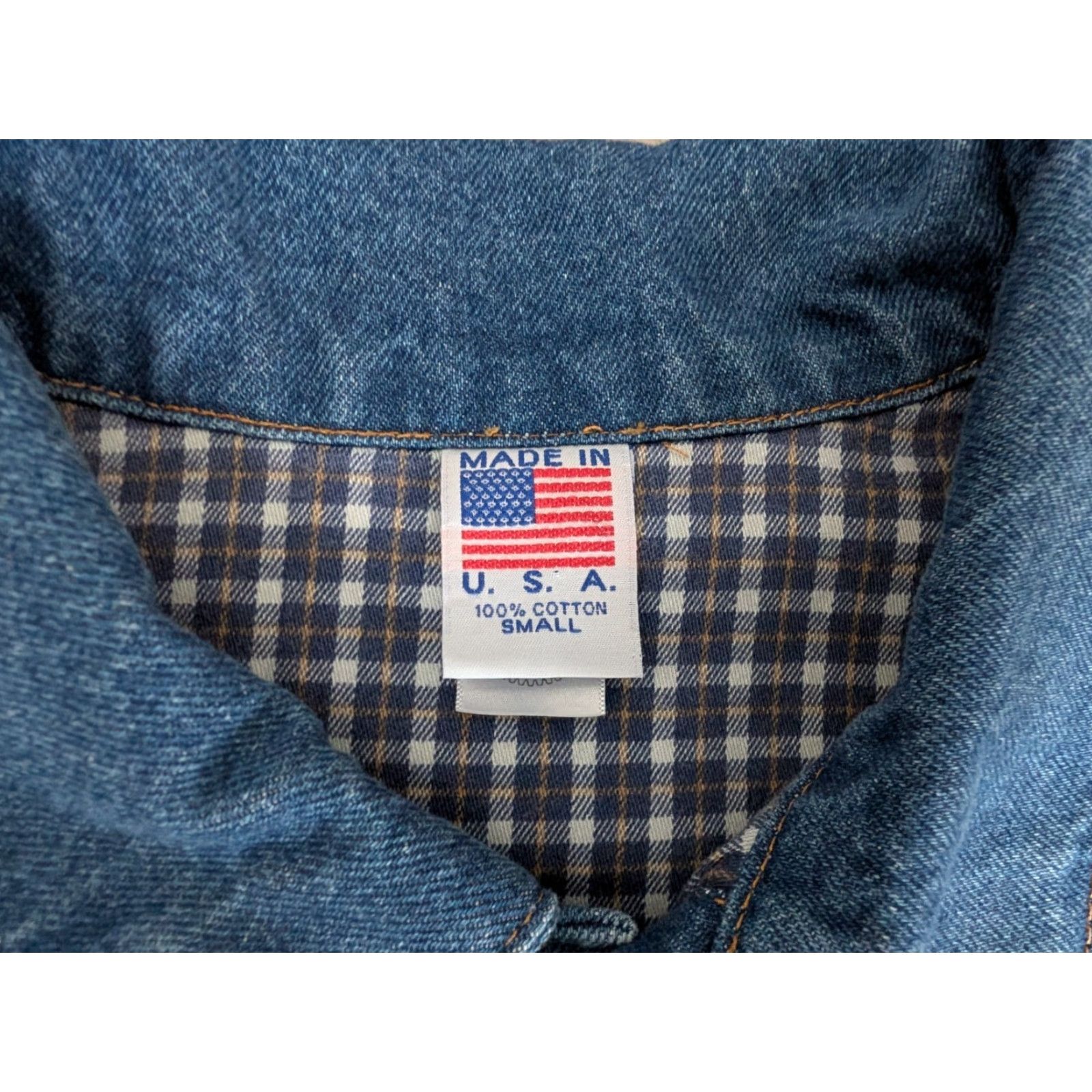 Denime VINTAGE Tyca Denim Embossed UP Michigan Trucker Jacket Size US 29 - 7 Thumbnail