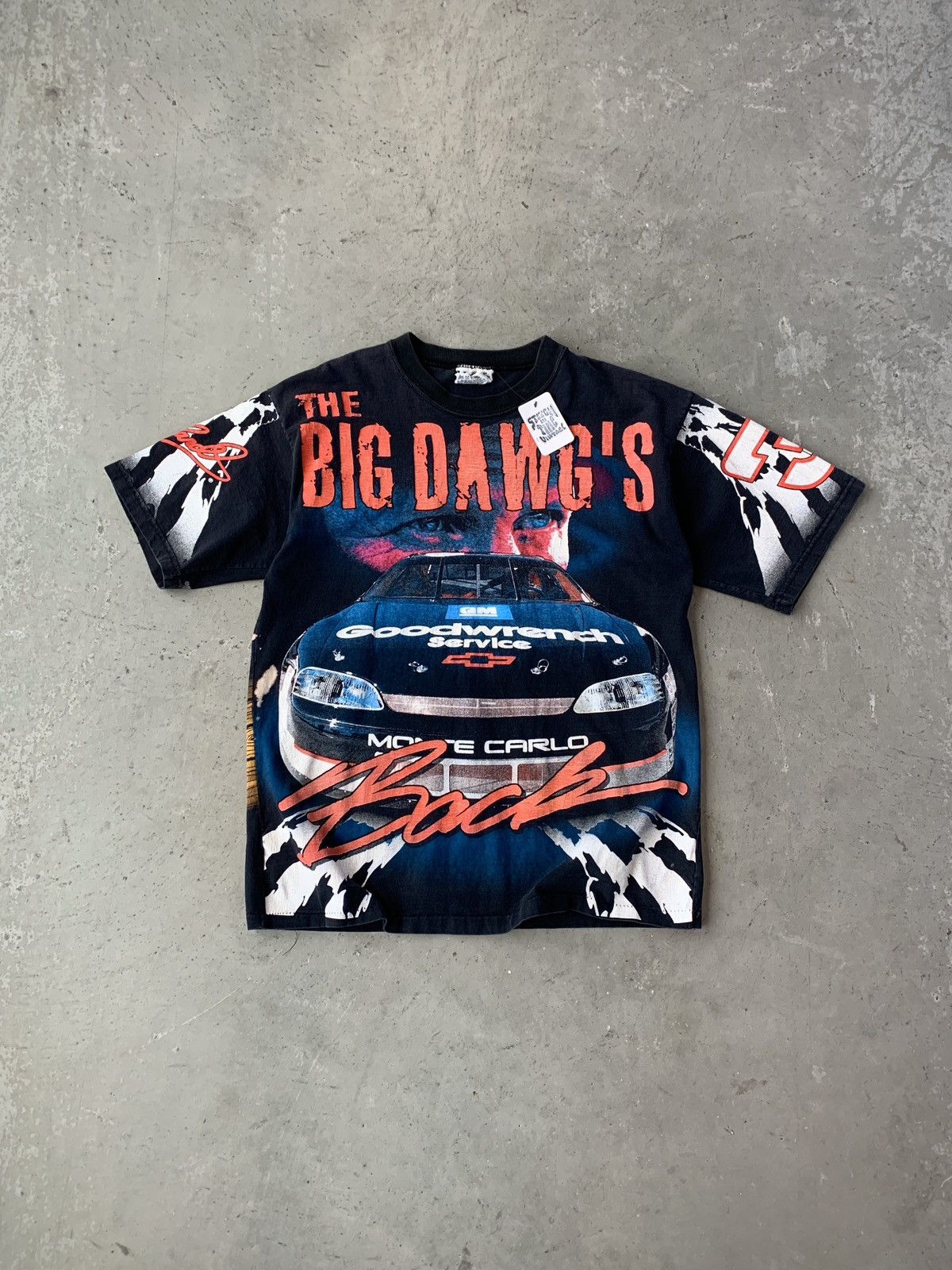 image of 90's Dale Earnhardt Big Dawg Is Back Nascar Graphic Tee in Black, Men's (Size Medium)