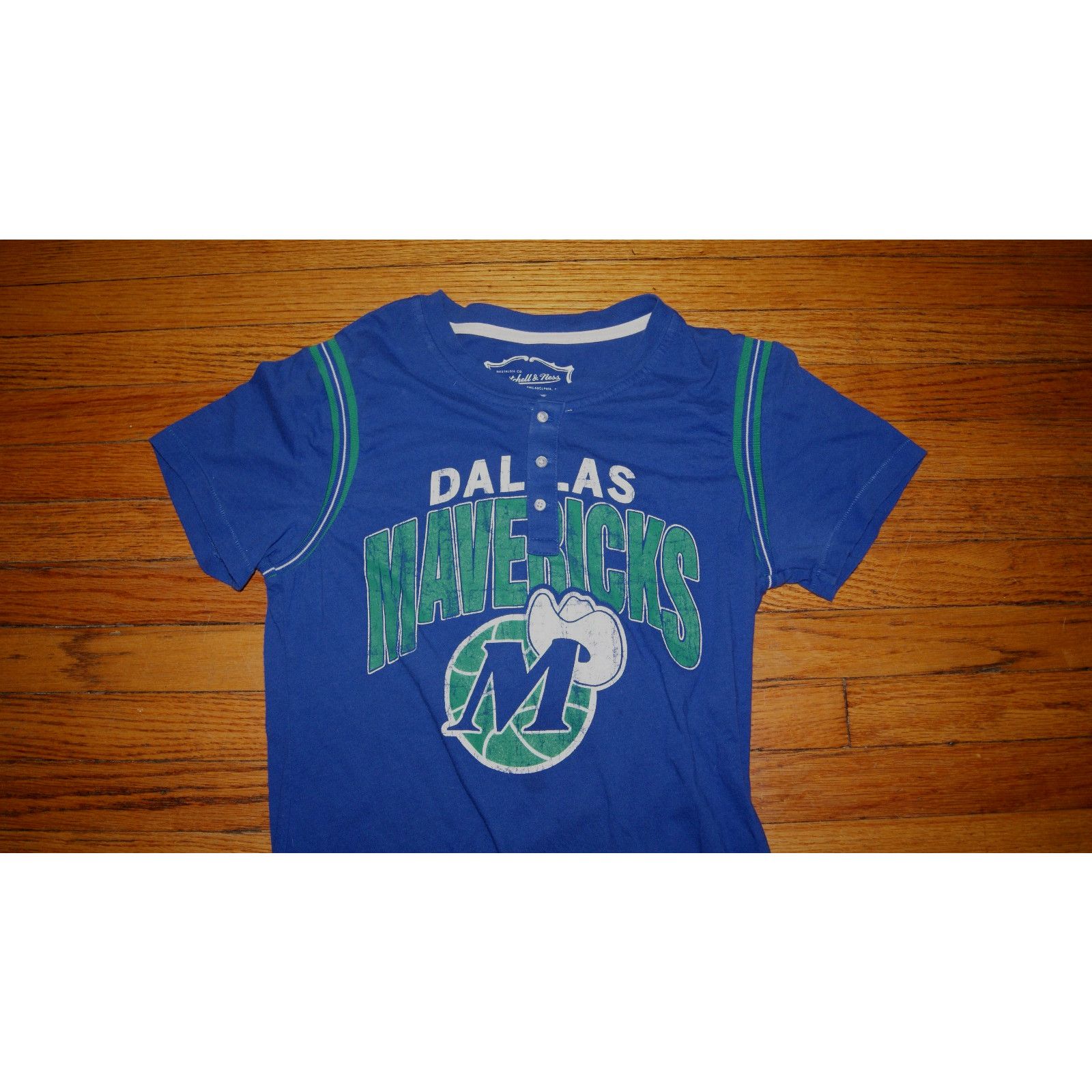Mitchell & Ness Dallas Mavericks Womens Henley M TShirt Jersey Blue Mitchell Size M / US 6-8 / IT 42-44 - 3 Thumbnail