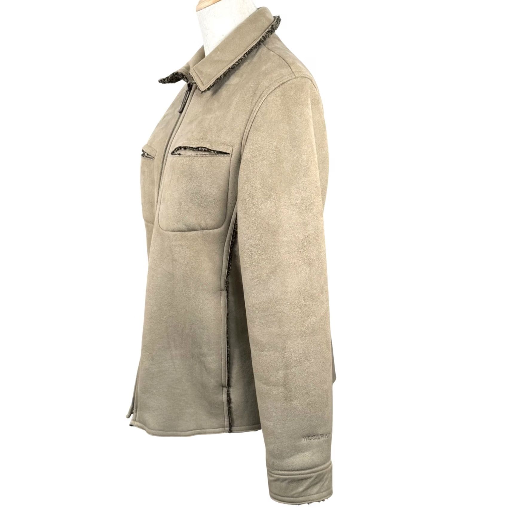 Vintage VINTAGE Woolrich Full Zip Jacket M Women Beige Faux Suede Sherpa Lined 90s Y2K Retro Homewear Campcraft Rustic Casual Workwear Size M / US 6-8 / IT 42-44 - 2 Thumbnail