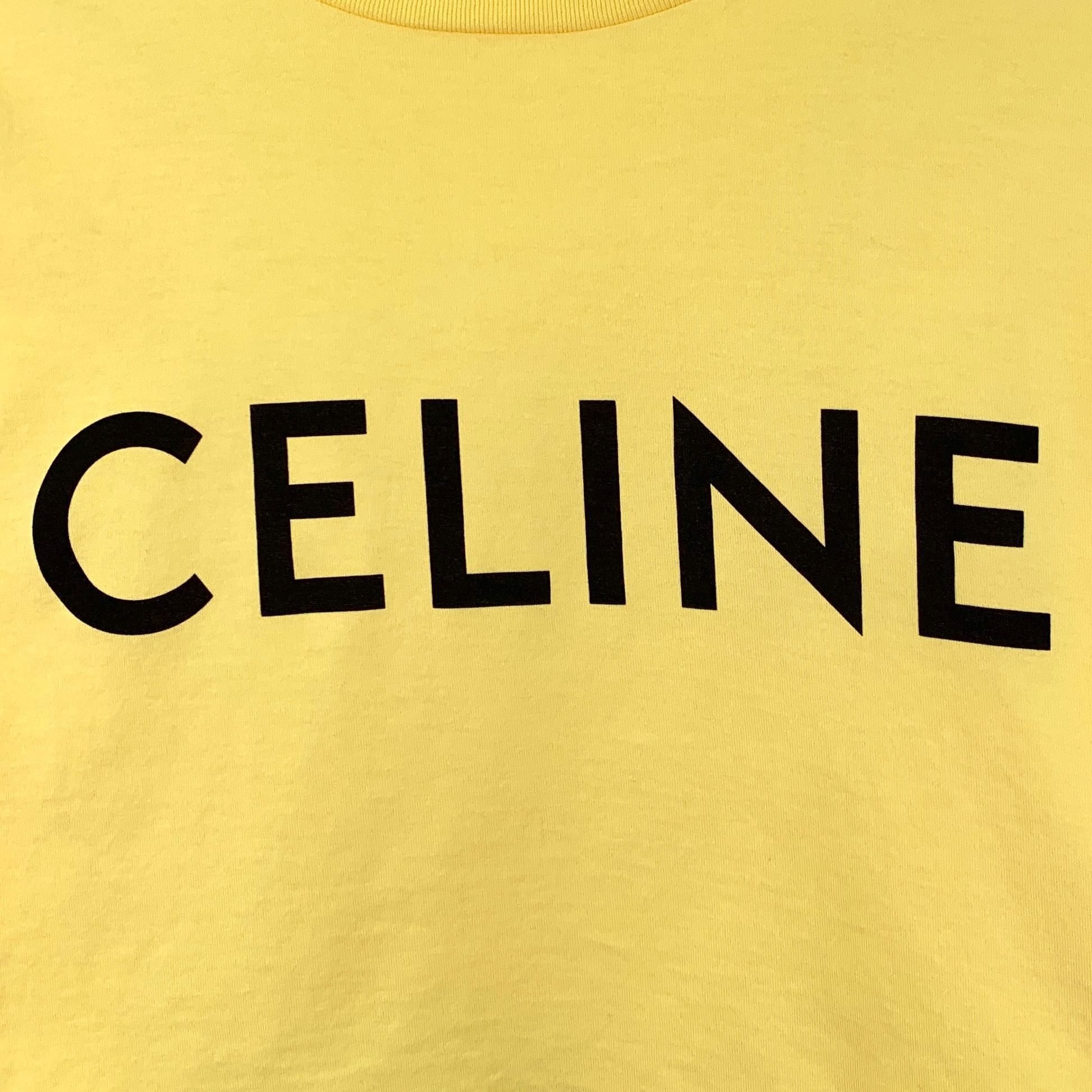Celine Celine Yellow Cotton Letter Print Round-Neck Short-Sleeve T- Size XS / US 0-2 / IT 36-38 - 6 Thumbnail
