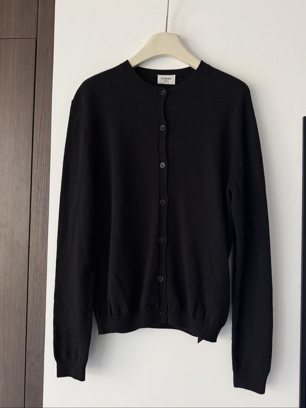 Saint Laurent Paris Saint Laurent Black Logo Knit Cardigan Size XS Size XS / US 0-2 / IT 36-38 - 1 Thumbnail