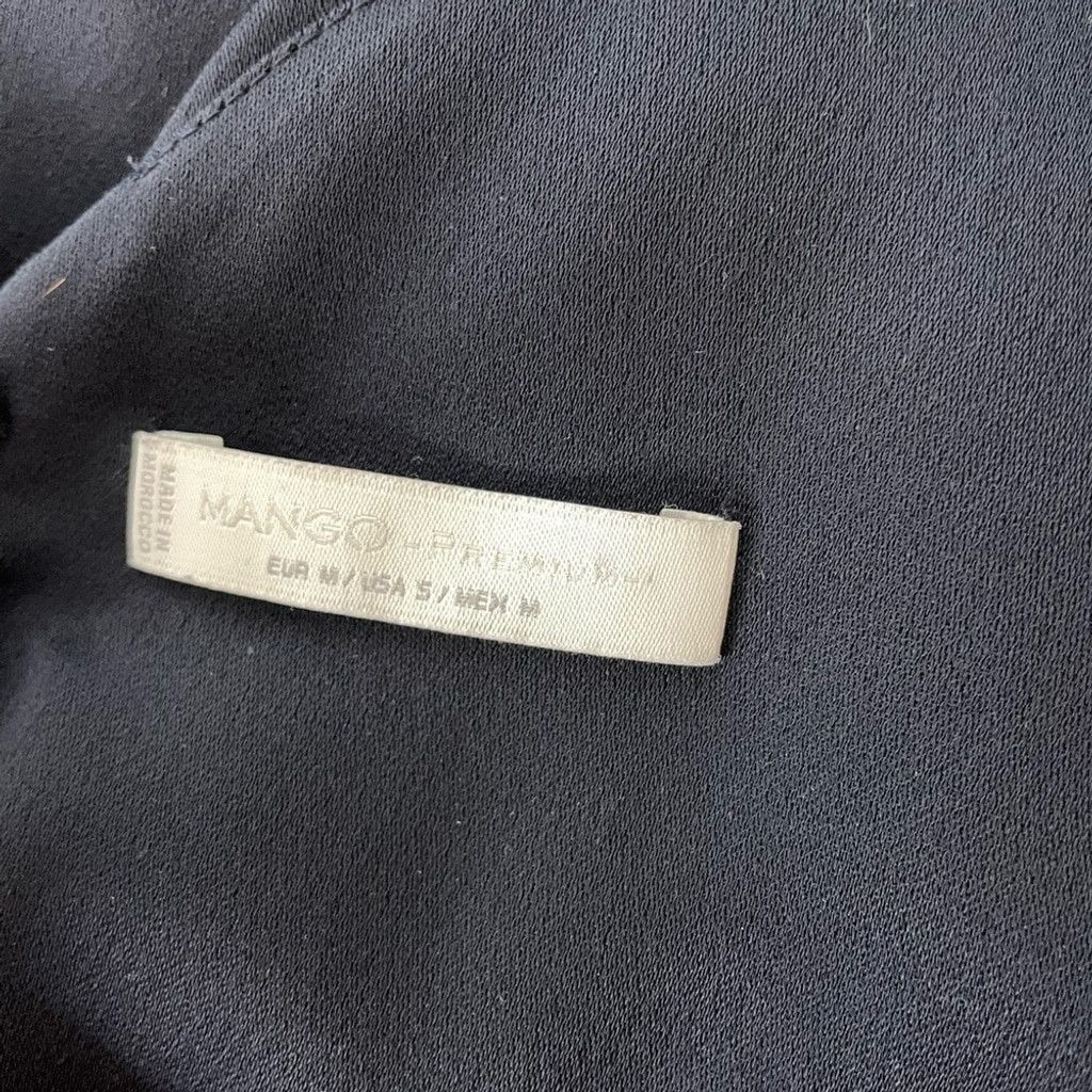 Mango Mango Premium Navy Satin WideLeg CullootteCropped Jumpsuit S Size 27" / US 4 / IT 40 - 10 Thumbnail