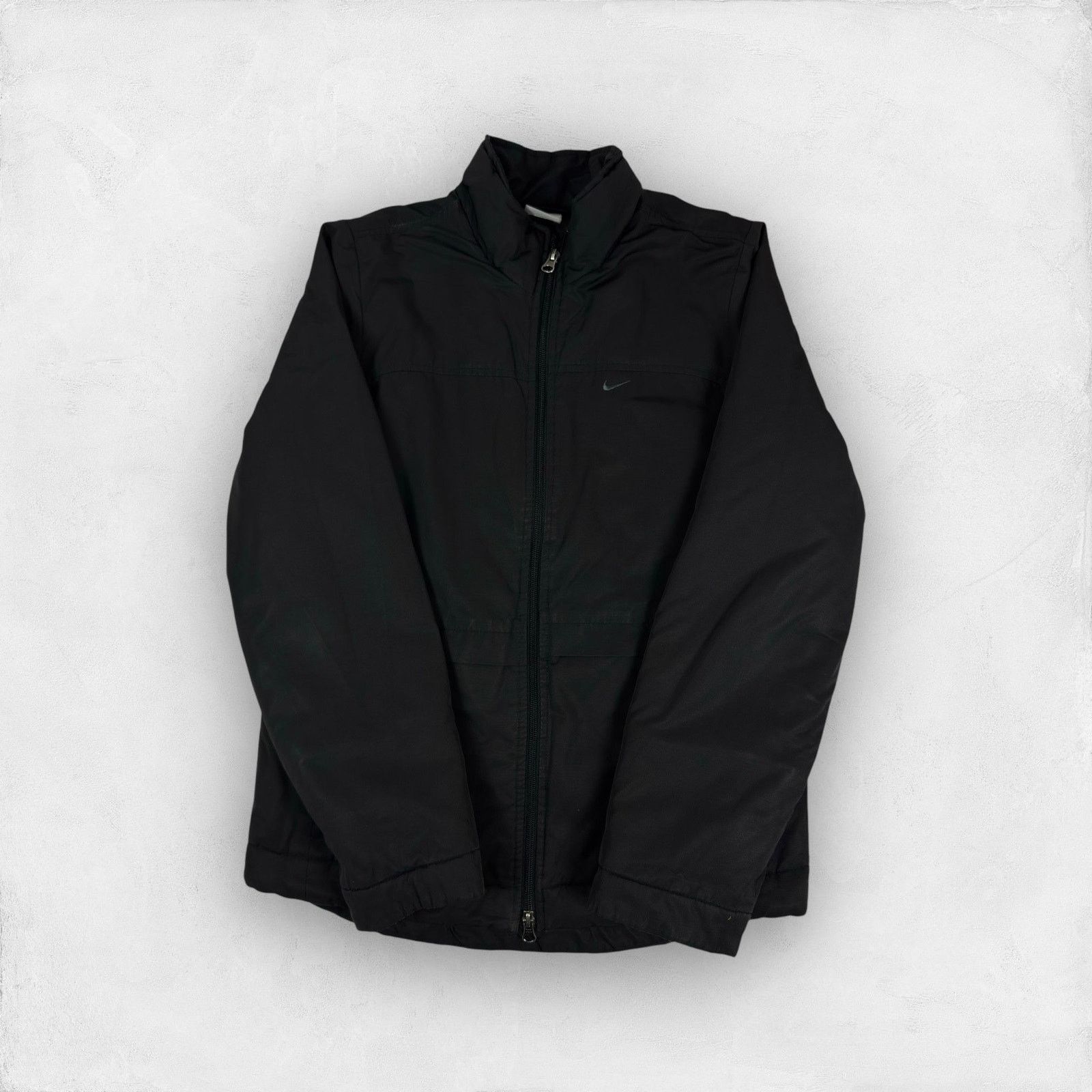 Nike × Vintage Nike Men's Black Swoosh Embroidery Full Zip Jacket Medium Size US M / EU 48-50 / 2 - 1 Thumbnail