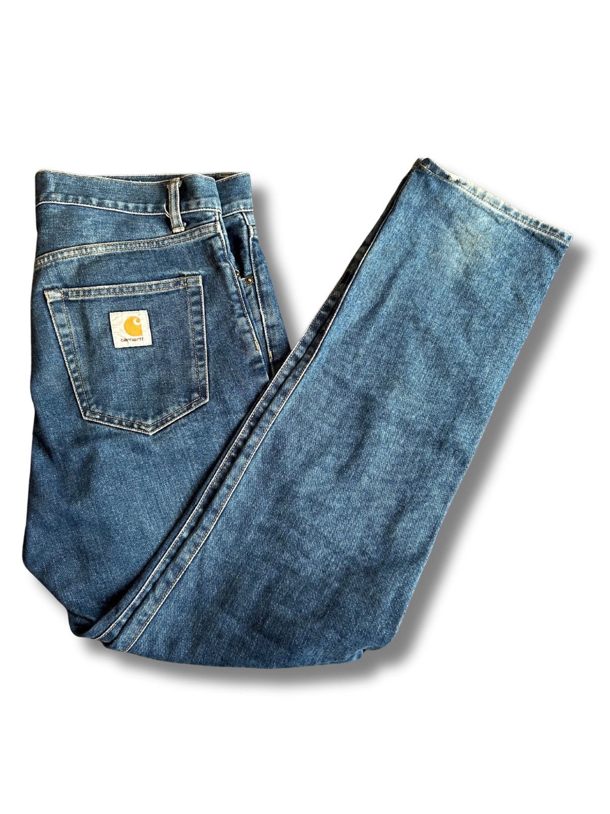 Carhartt Carhartt WIP Pontiac Pant Blue Denim Jeans – 31x32 Size US 31 - 1 Thumbnail