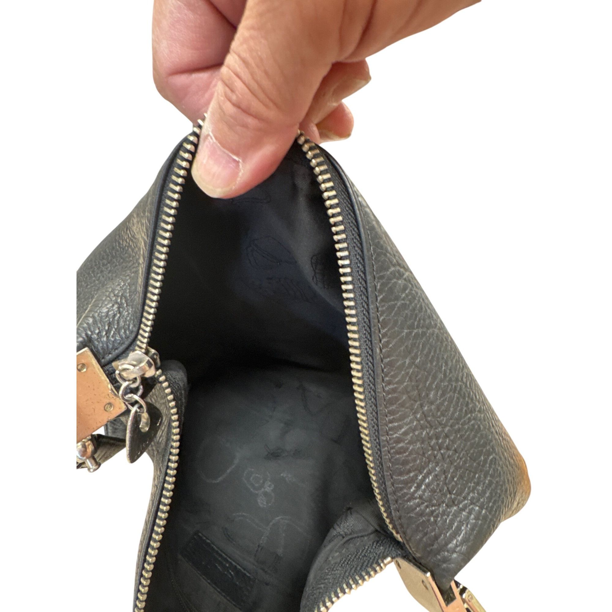Monet Monet Womens Black Pebbled Leather Shoulder Bag 9x12 Inches Size ONE SIZE - 11 Thumbnail