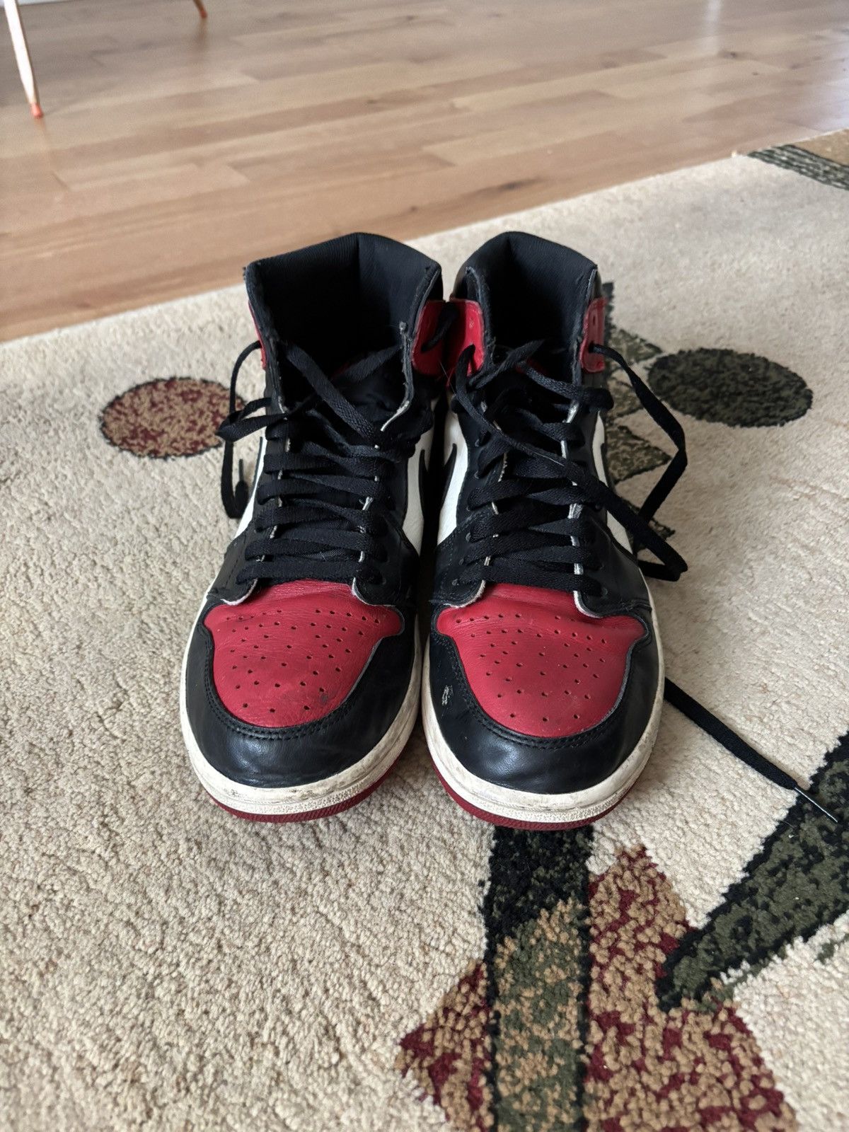 Nike Nike Jordan 1 Bred Toe High-tops Size US 11 / EU 44 - 6 Thumbnail