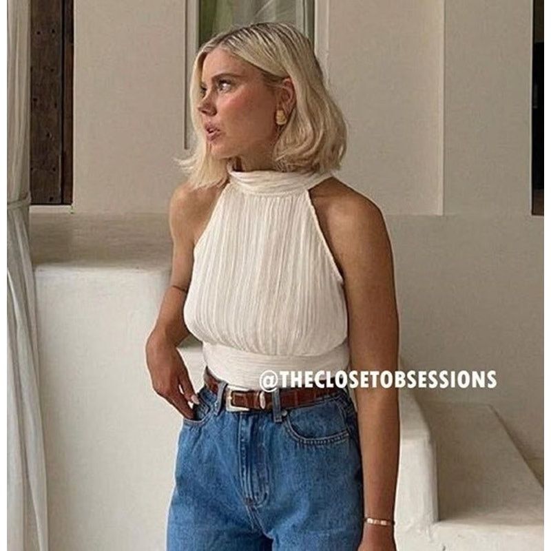 Zara ZARA Pleated Halter Top NWT M Size M / US 6-8 / IT 42-44 - 4 Thumbnail