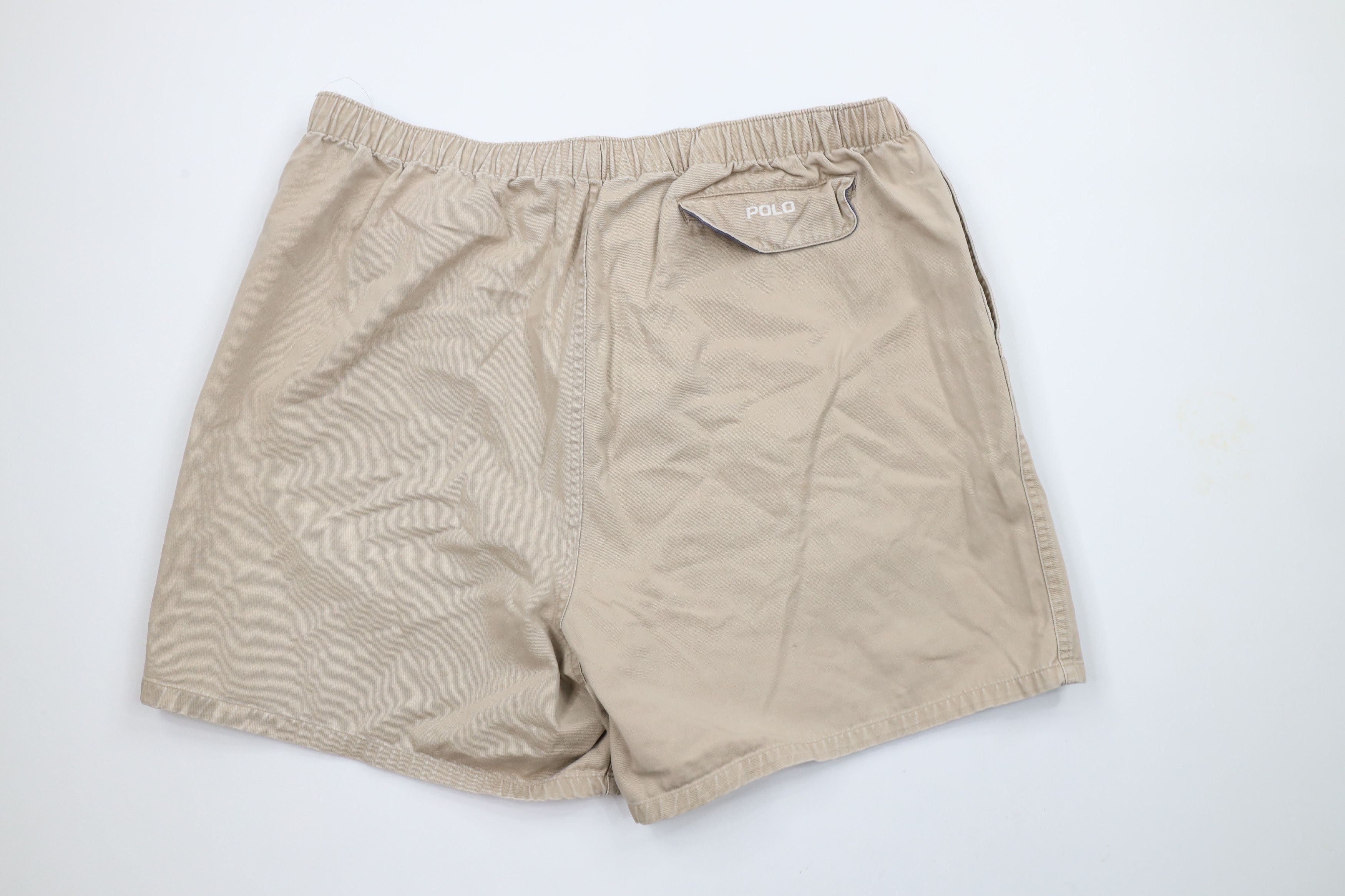 Ralph Lauren × Vintage Vintage 90s Ralph Lauren Spell Out Above Knee Shorts Beige Size US 38 / EU 54 - 11 Thumbnail