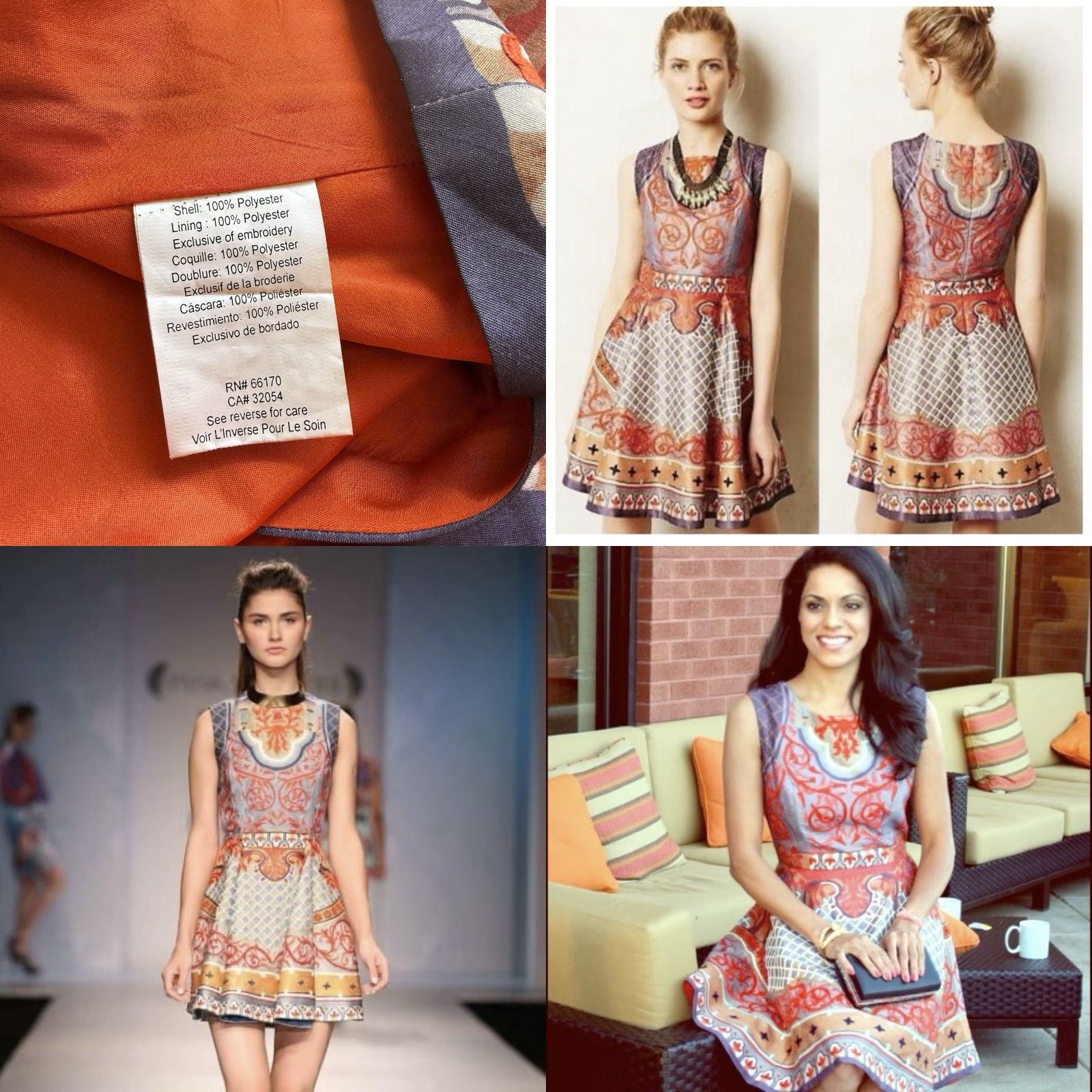 Anthropologie VINTAGE Anthropologie Pankaj & Nidhi Twilight Temple Dress Fit & Flare Sz 0 Size XS / US 0-2 / IT 36-38 - 8 Thumbnail