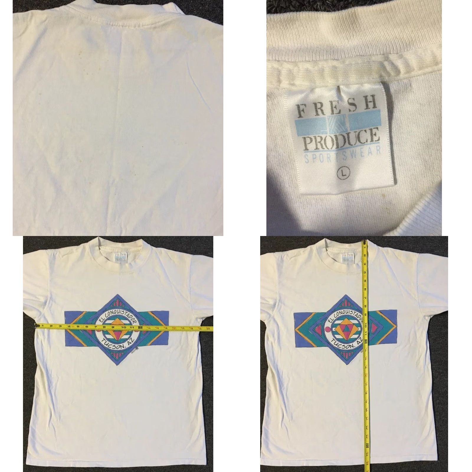 Vintage VINTAGE El Conquistador Tucson Faded Abstract Art Shirt S Men White 90s 80s Surf Skate Grunge United States Single Stitch T-Shirt Size US S / EU 44-46 / 1 - 10 Thumbnail