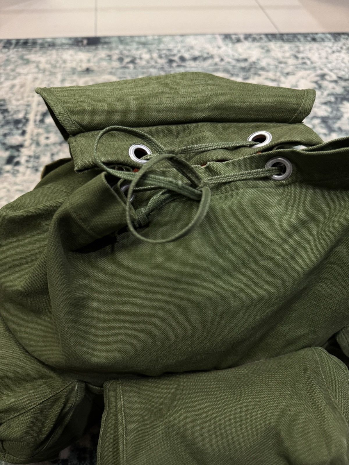 Vintage WWII WW2 US ARMY STYLE POUCH HAVERSACK BACKPACK US M14 BAG Size ONE SIZE - 6 Thumbnail