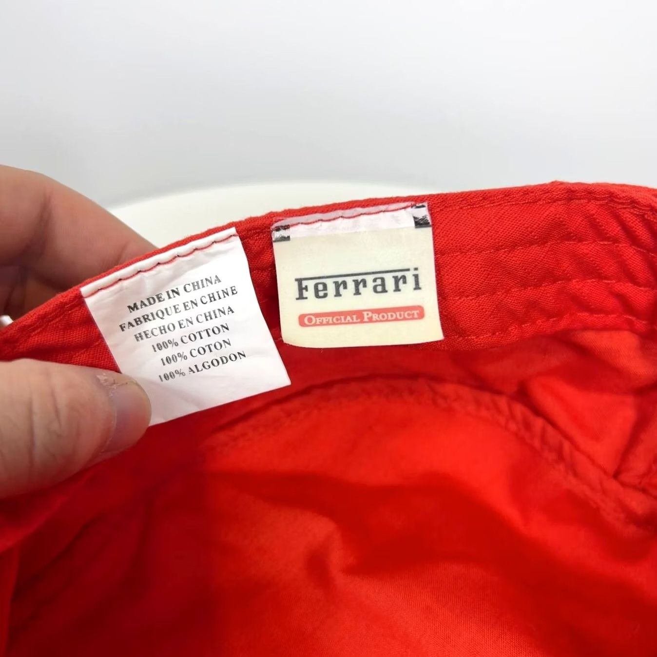 Ferrari Ferrari Cap Men’s One Size Red Baseball Cap Adjustable Canvas Cotton Hat Shaped Solid Vintage No Size ONE SIZE - 6 Thumbnail