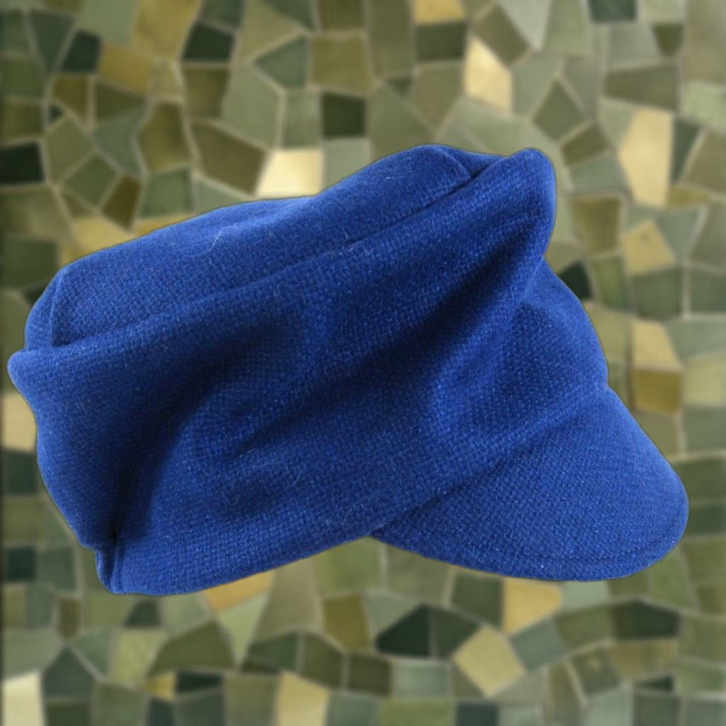 Vintage VINTAGE Baroness Ashley Blue Gathered Button Bucket Paperboy Bill Cap City Party Hat Size ONE SIZE - 1 Thumbnail