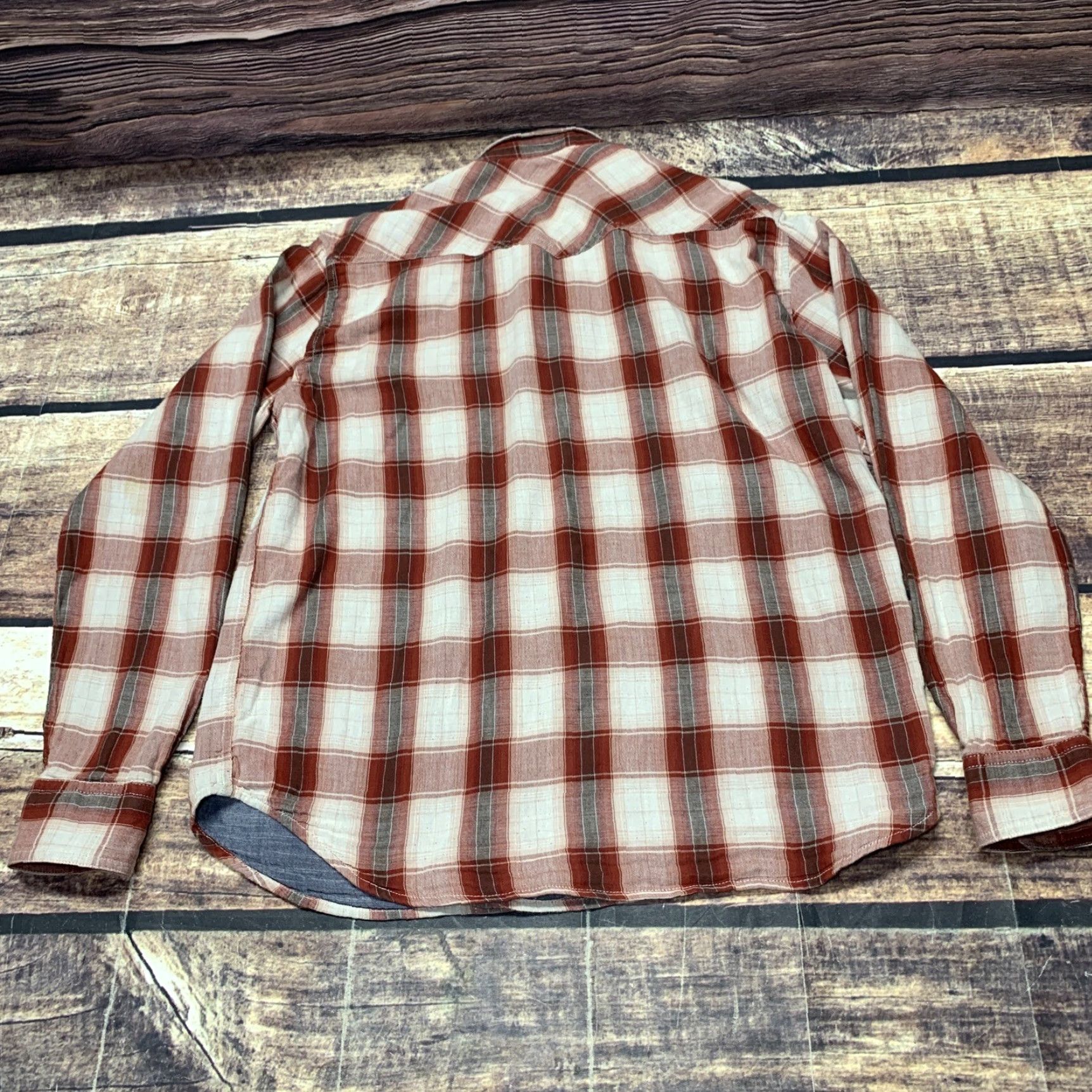 Lucky Brand Lucky Brand Mens Shirt Large Red Plaid Snap Button Up Long Sleeve Classic Fit Shirt Size US L / EU 52-54 / 3 - 7 Thumbnail