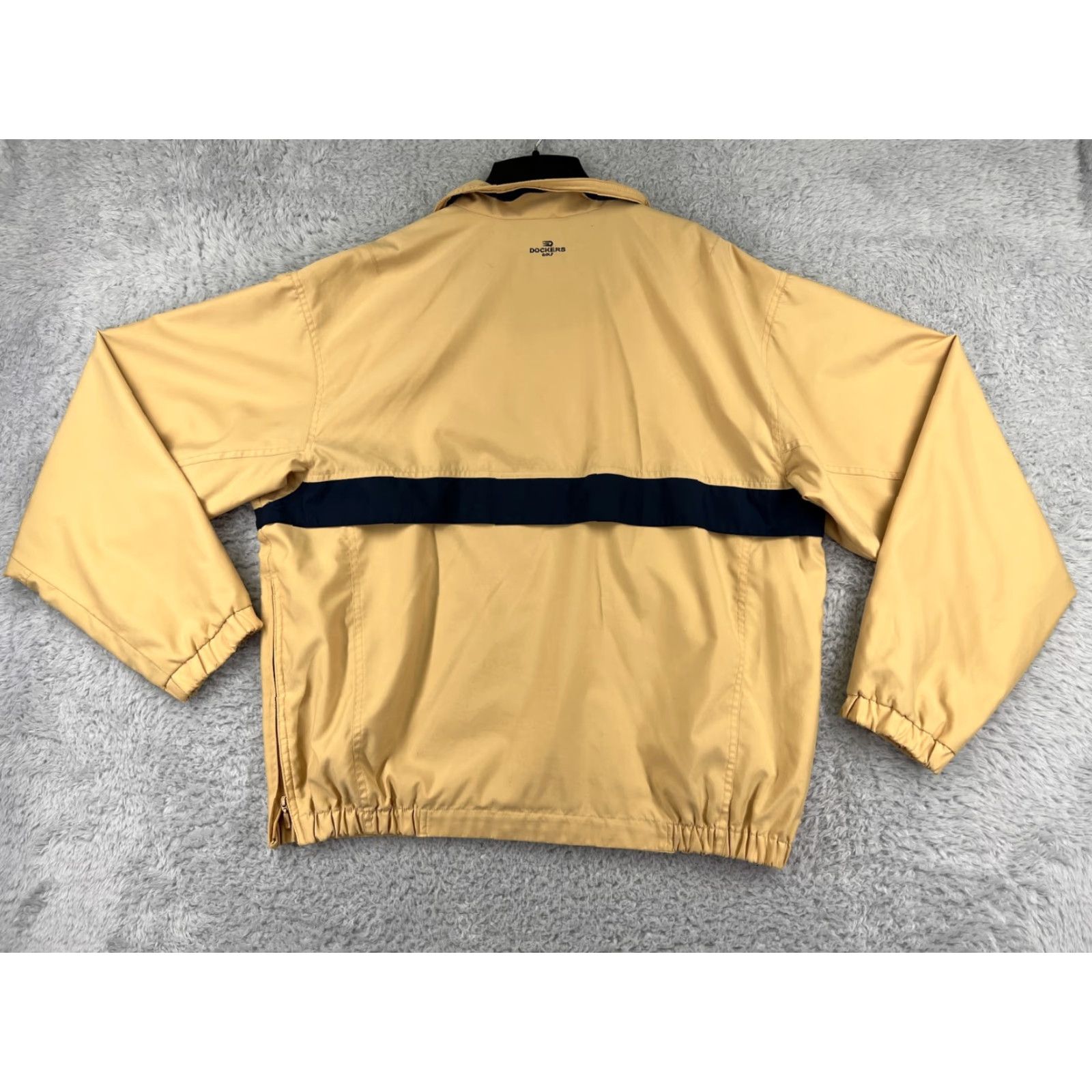 Dockers VINTAGE Dockers Golf Sweater Mens Large Yellow Black 1/4 Zip Collared 100% Polyester Size US L / EU 52-54 / 3 - 2 Thumbnail