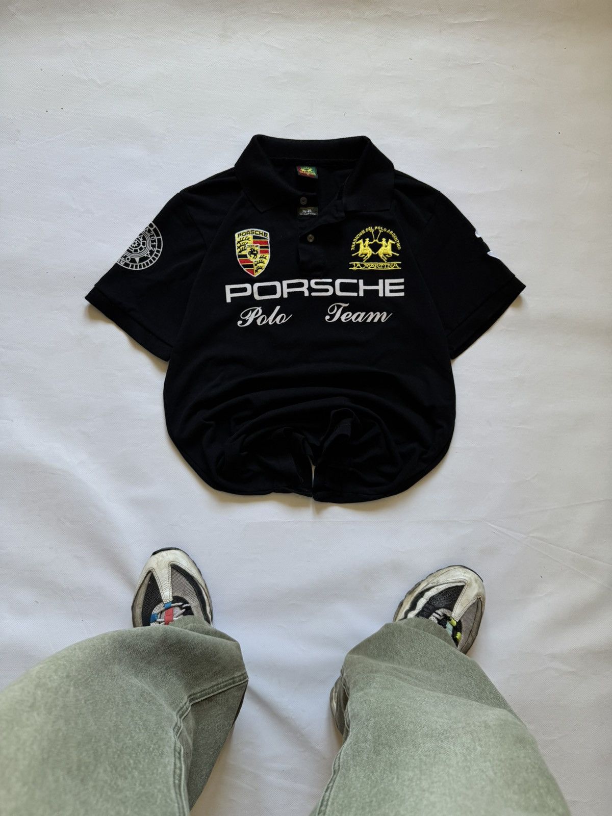 La Martina × Porsche Design Vintage Y2K La Martina Porsche Big Logo Polo Shirt Size US L / EU 52-54 / 3 - 1 Thumbnail