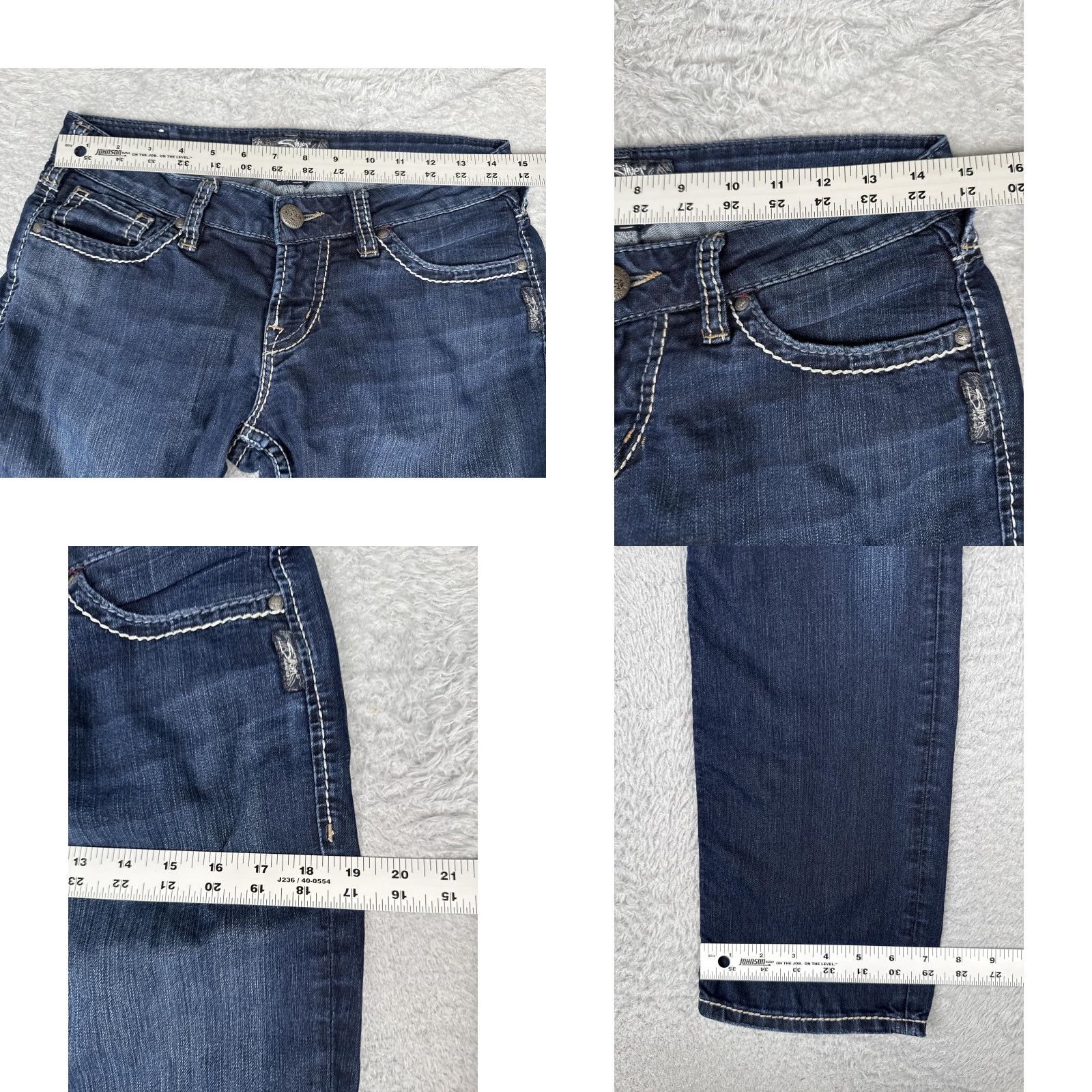 Silver Jeans Co. Silver Jeans Co Berkley Straight Jeans Womens 28 Blue Wash Midrise Stretch 28x32 Size 28" / US 6 / IT 42 - 9 Thumbnail