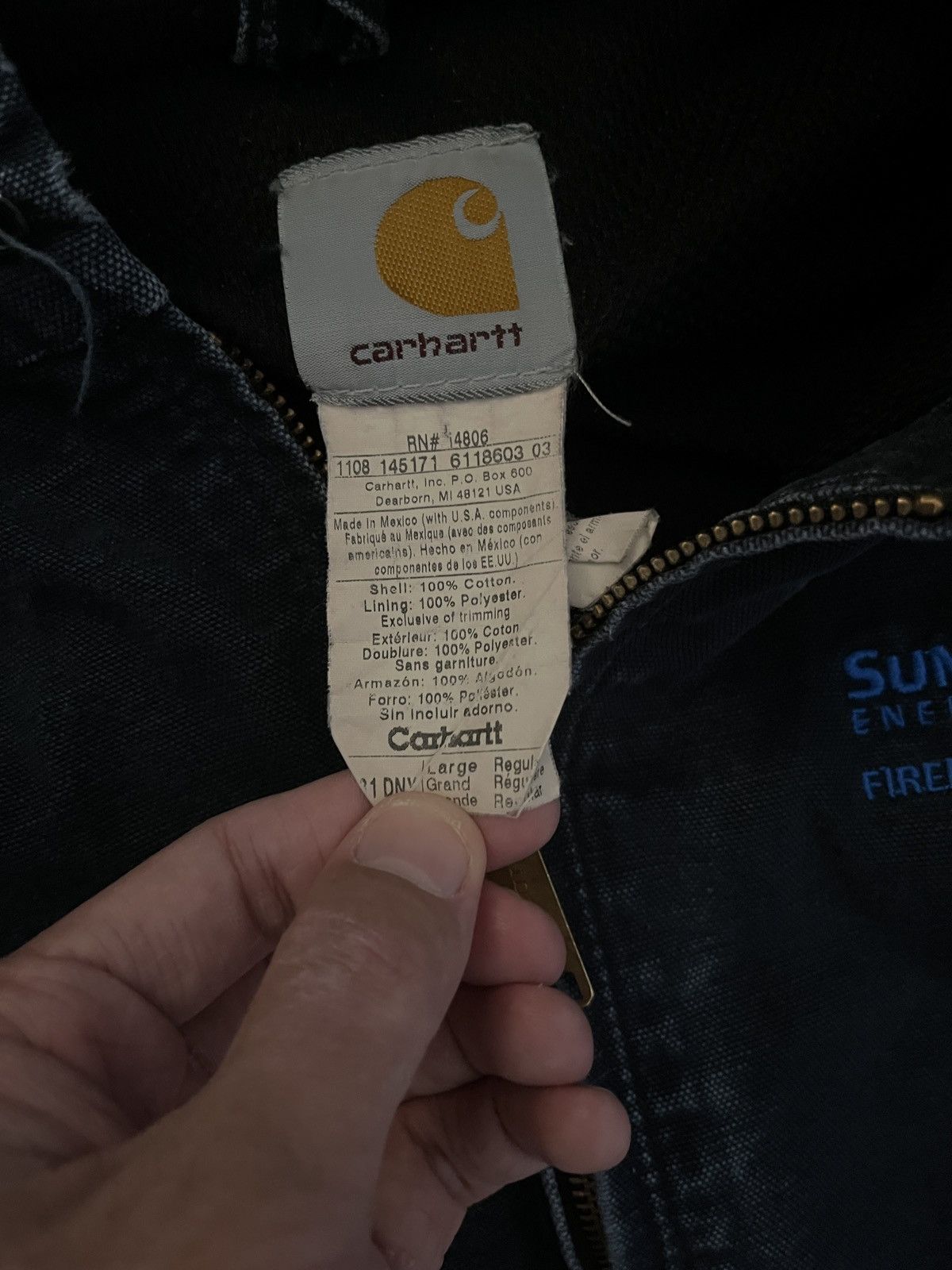 Carhartt vtg carhartt hooded jacket blue Size US L / EU 52-54 / 3 - 9 Thumbnail